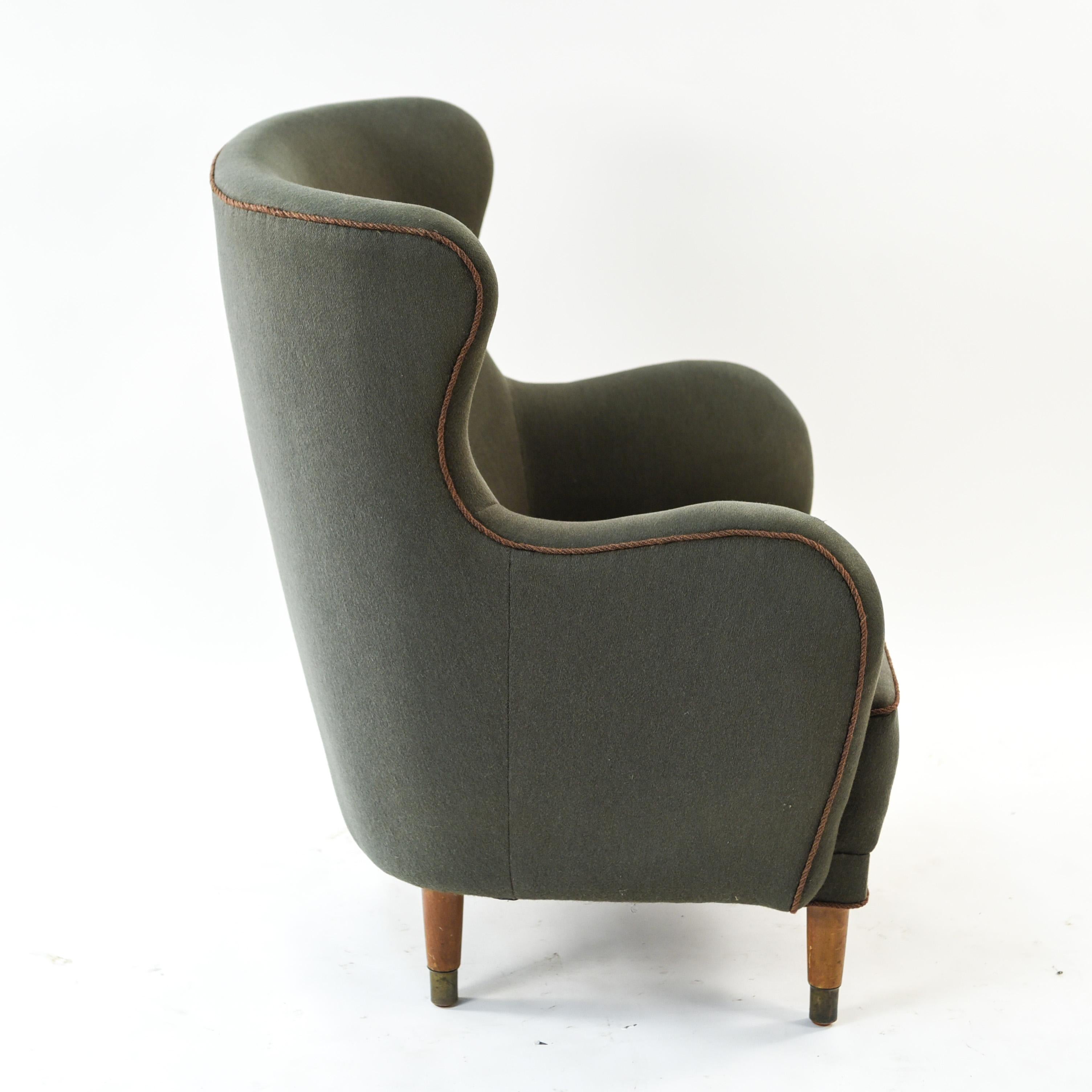Danish Midcentury Mogens Lassen Style Wingback Chair 8
