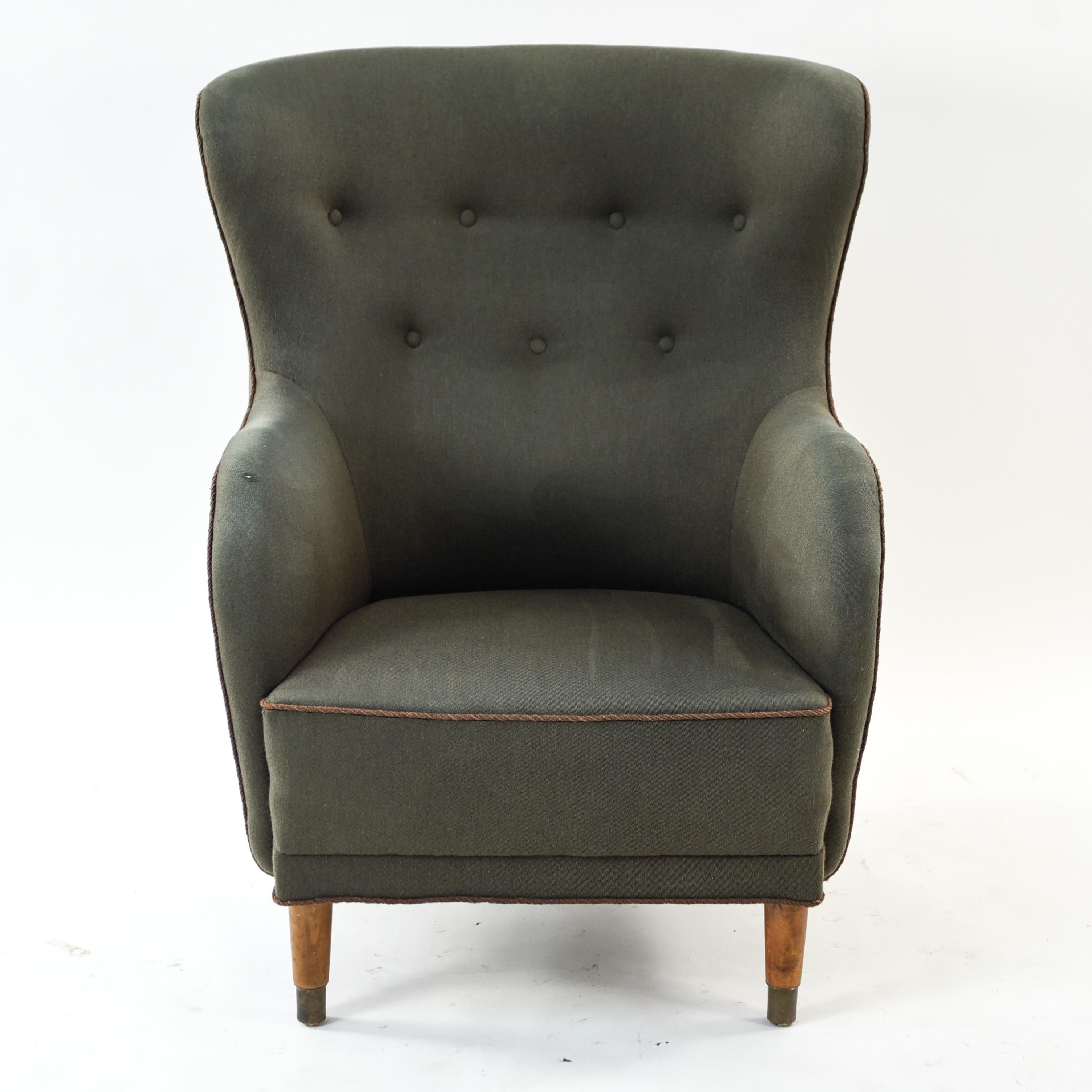 Mid-Century Modern Danish Midcentury Mogens Lassen Style Wingback Chair