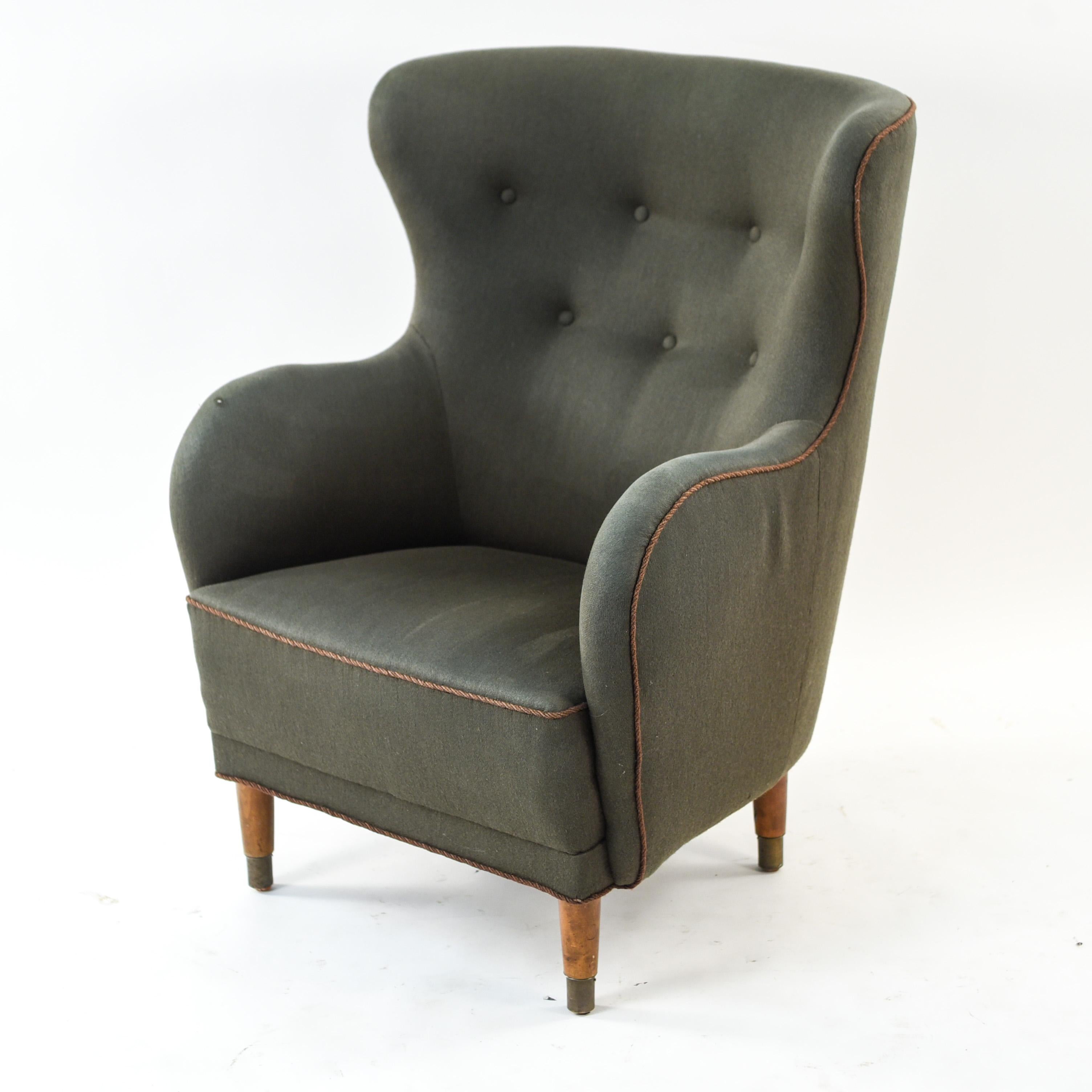 Danish Midcentury Mogens Lassen Style Wingback Chair 4