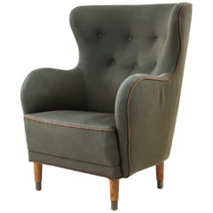 Danish Midcentury Mogens Lassen Style Wingback Chair