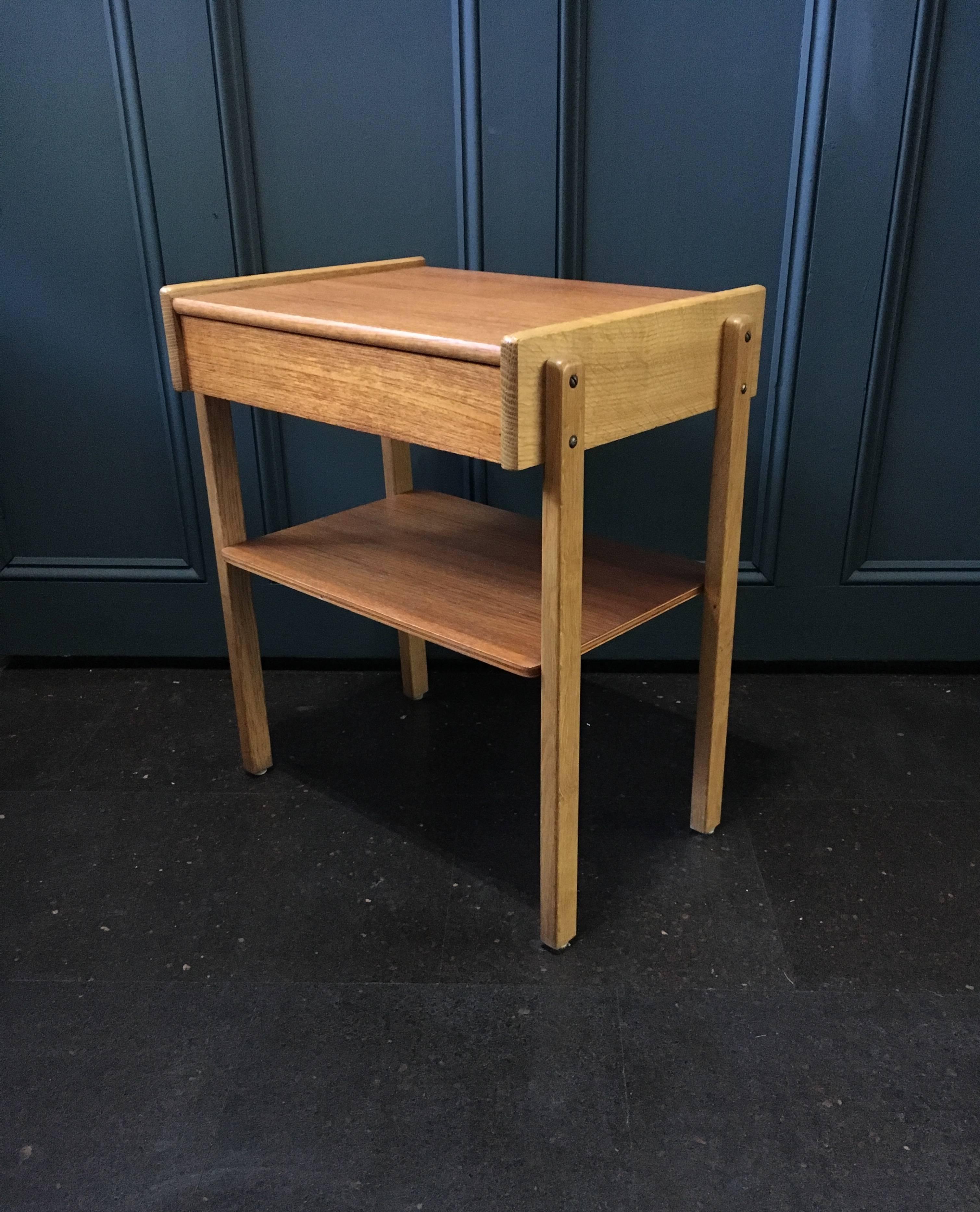 Oak Danish Midcentury Nightstands