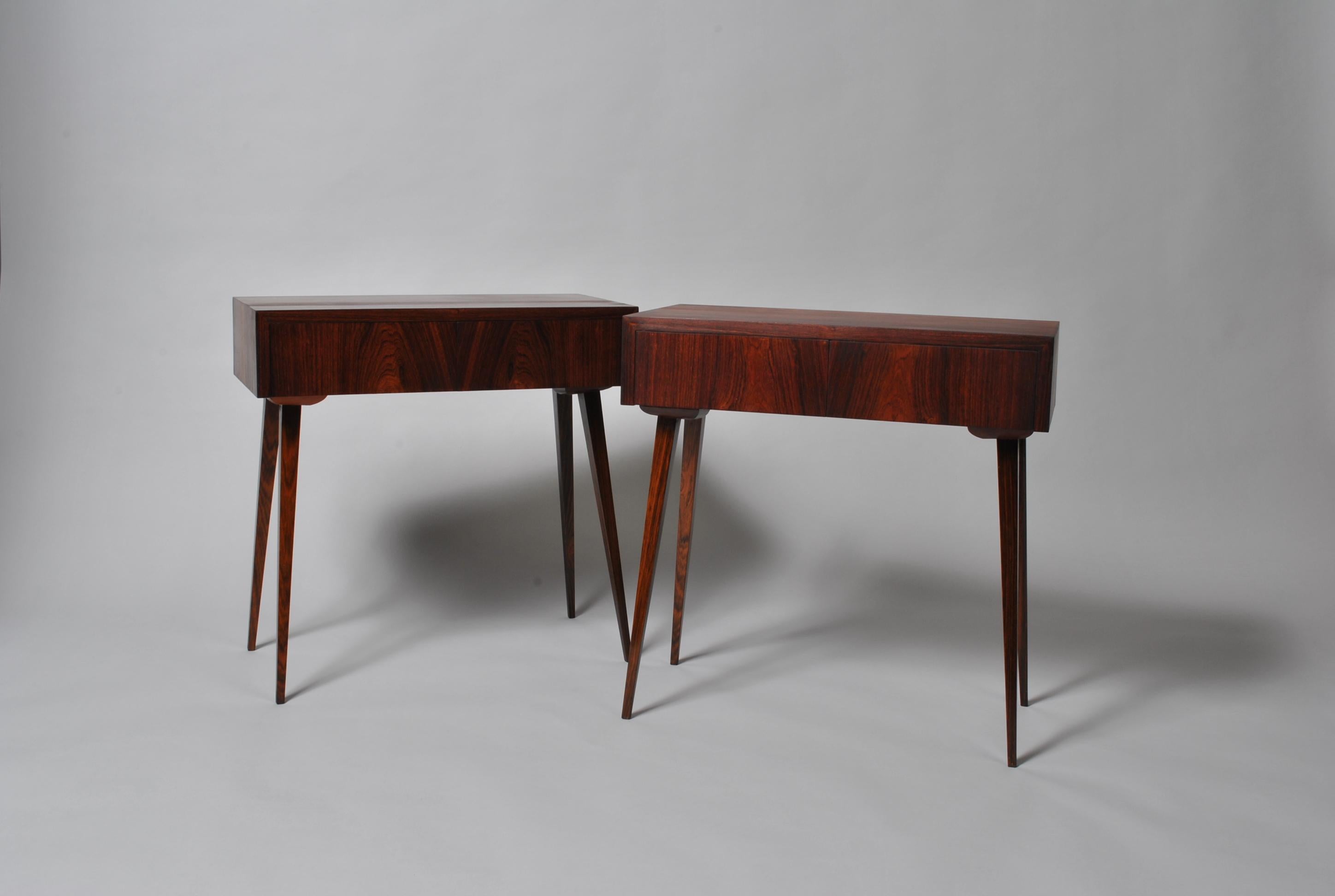 20th Century Danish Midcentury Nightstands, Modernist End Tables