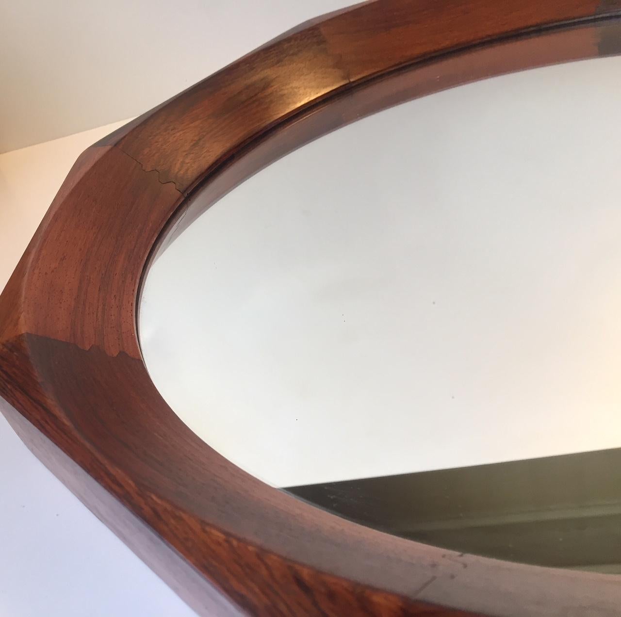 Danish Midcentury Octagonal Wall Mirror by BVK, 1960s In Good Condition In Esbjerg, DK