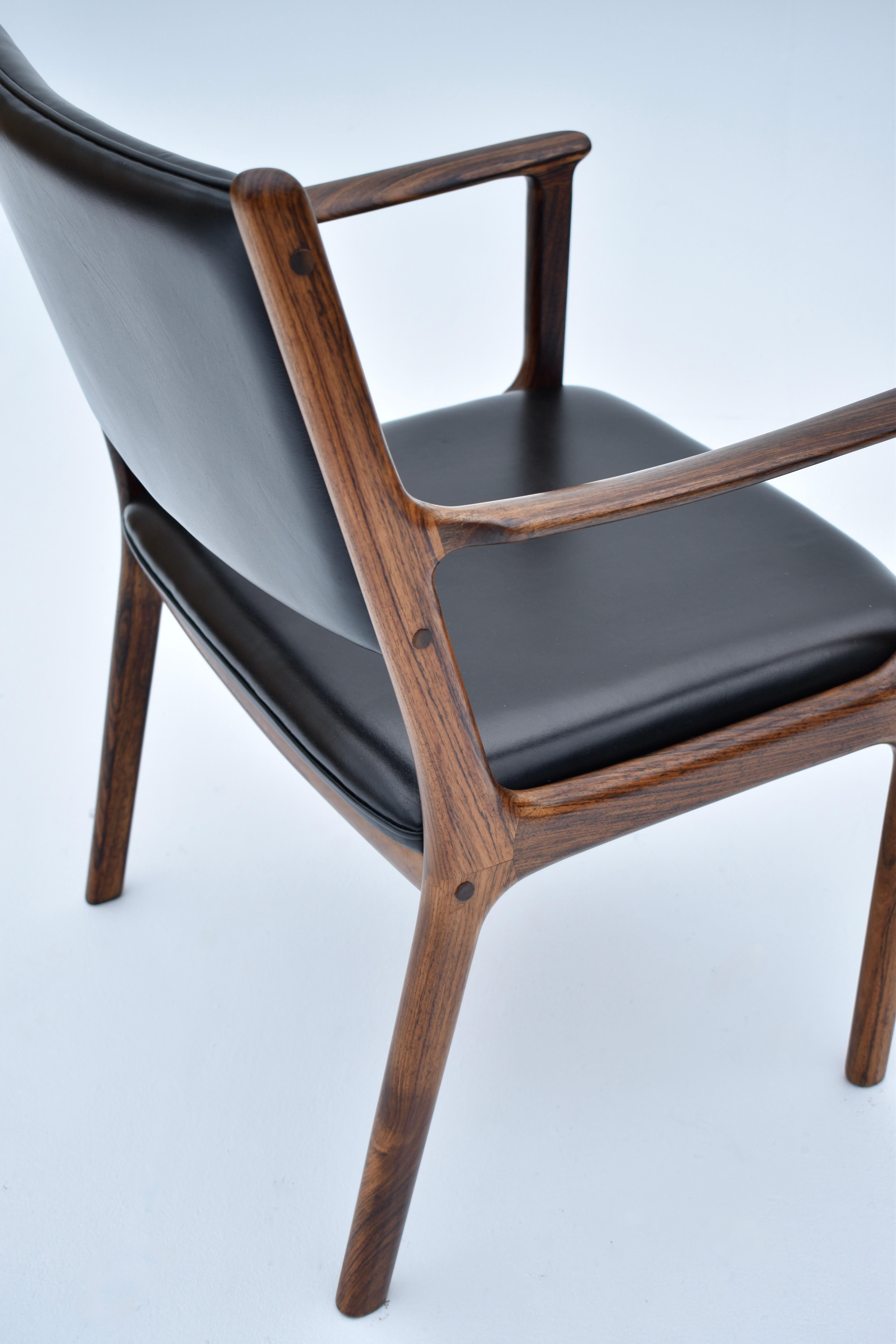 Danish Mid-Century Ole Wanscher Model PJ412 Rosewood & Leather Chair 8
