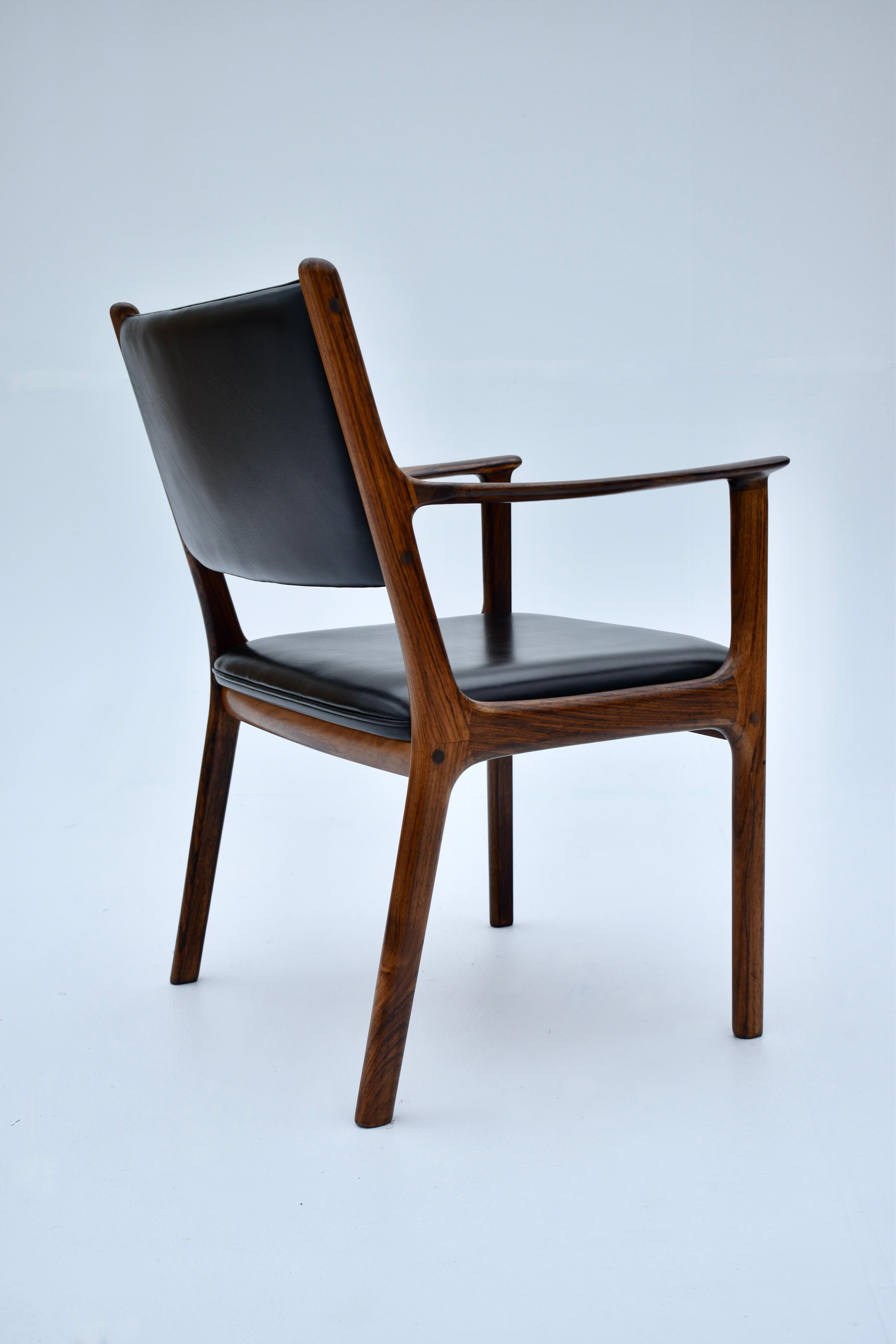 Danish Mid-Century Ole Wanscher Model PJ412 Rosewood & Leather Chair 9