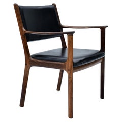 Danish Mid-Century Ole Wanscher Model PJ412 Rosewood & Leather Chair