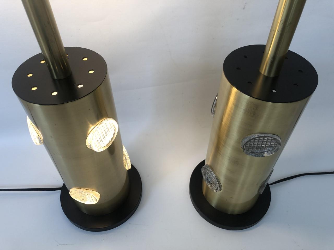Fin du 20e siècle Paire de lampes de table en laiton du milieu du siècle dernier, 1970 en vente