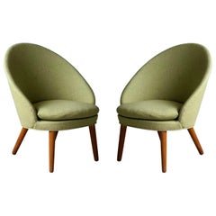 Danish Midcentury Pair of Easy Lounge Chairs Model 301 by Ejvind Johansson, 1958
