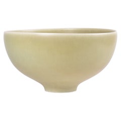 Danish Midcentury Palshus Huge Ceramic Bowl Pale Green Haresfur Glaze