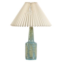 Danish Midcentury Palshus Small Aqua Blue Table Lamp with Lampshade, 1960s