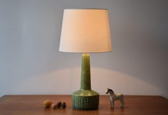 Lampada da tavolo danese del Midcentury Palshus Tall Greene & Greene Blue con paralume nuovo, anni '60