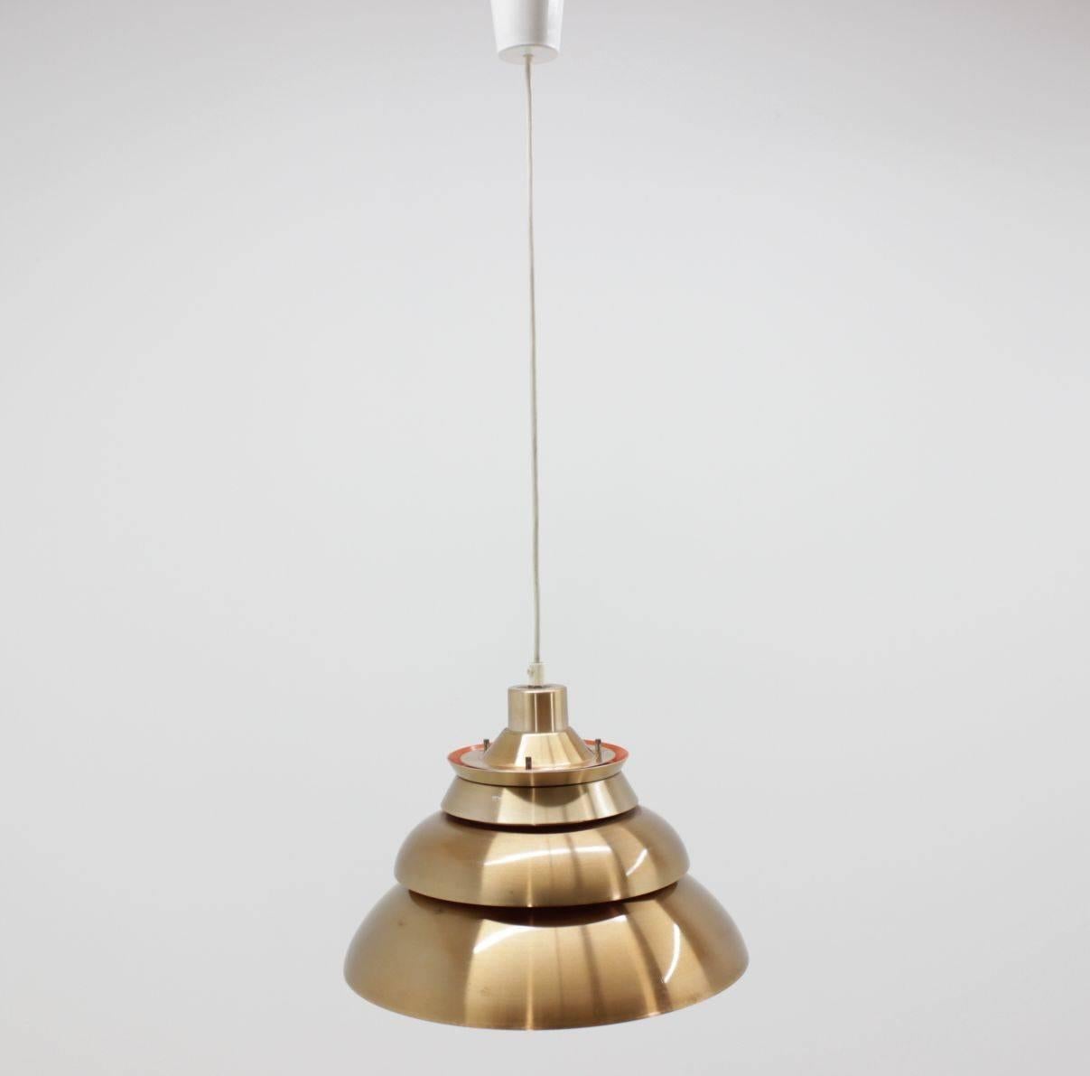Copper Danish Midcentury Pendant, 1970 For Sale