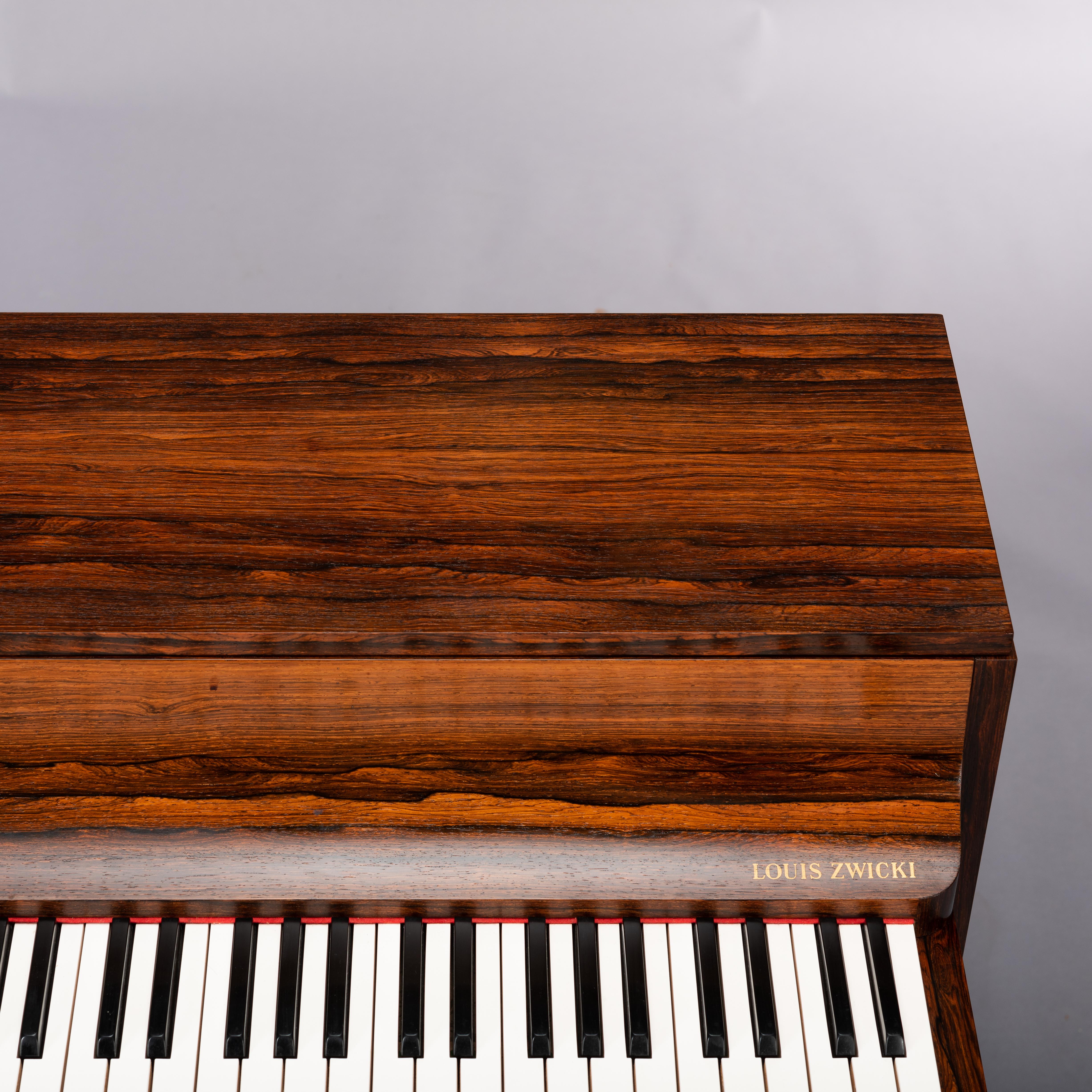 Danish Midcentury Pianette by Louis Zwicki in Expressive Rosewood, 1950s 1