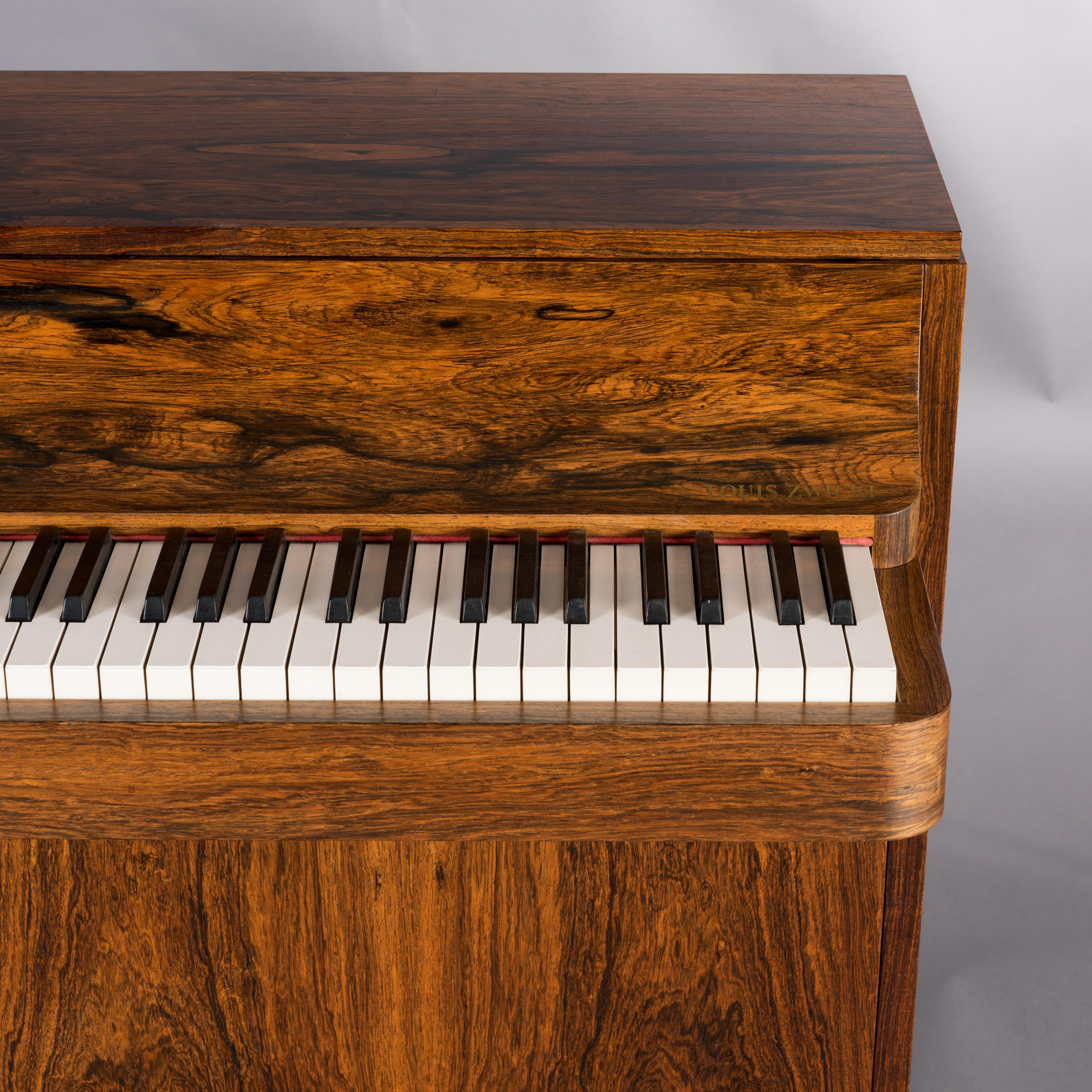 Danish Midcentury Pianette by Louis Zwicki in Expressive Rosewood, 1950s 10