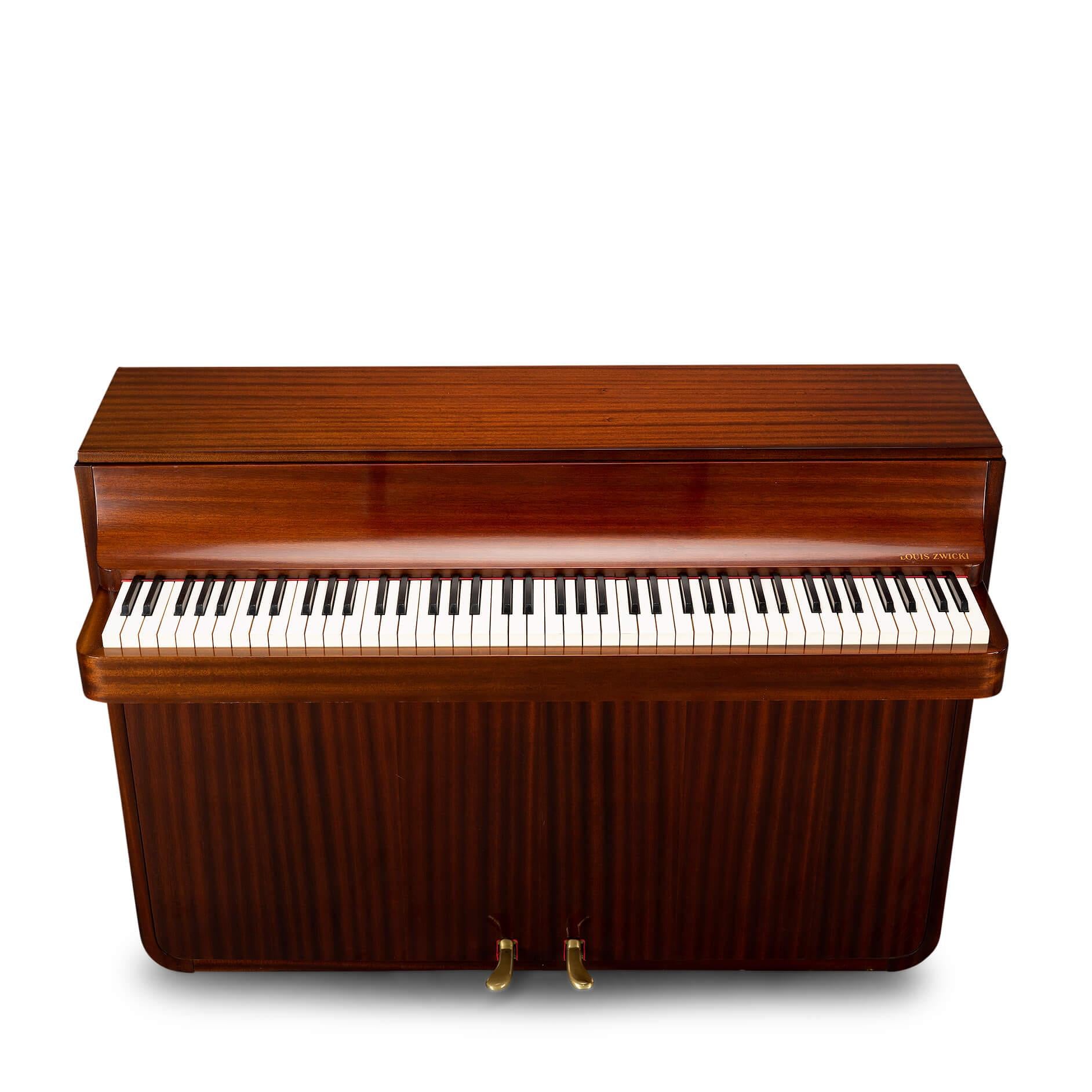 Mid-20th Century Danish Midcentury Pianette by Louis Zwicki in Mahogany, 1950s