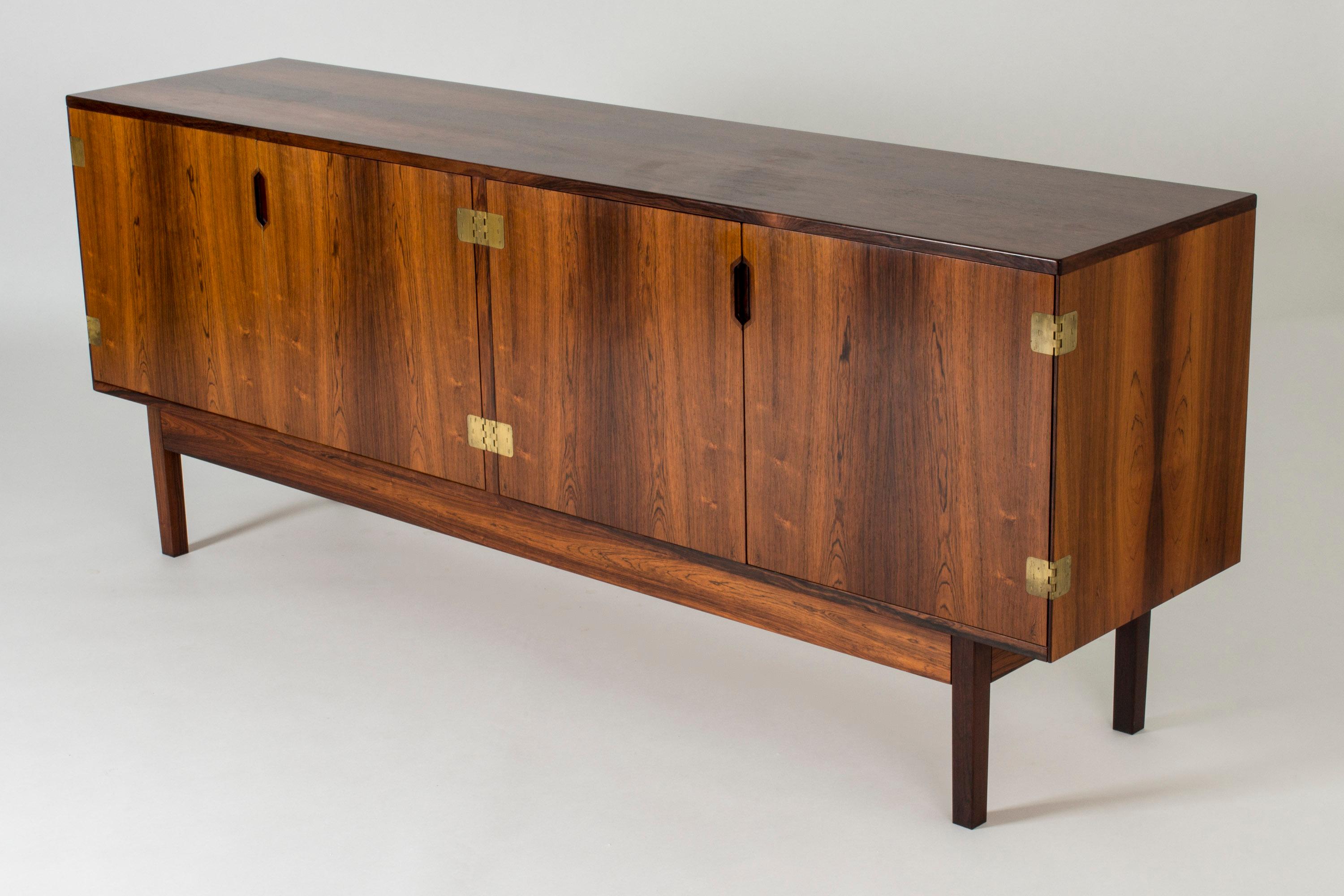 Scandinavian Modern Danish Midcentury Rosewood and Brass Sideboard by Svend Langkilde, 1960s For Sale