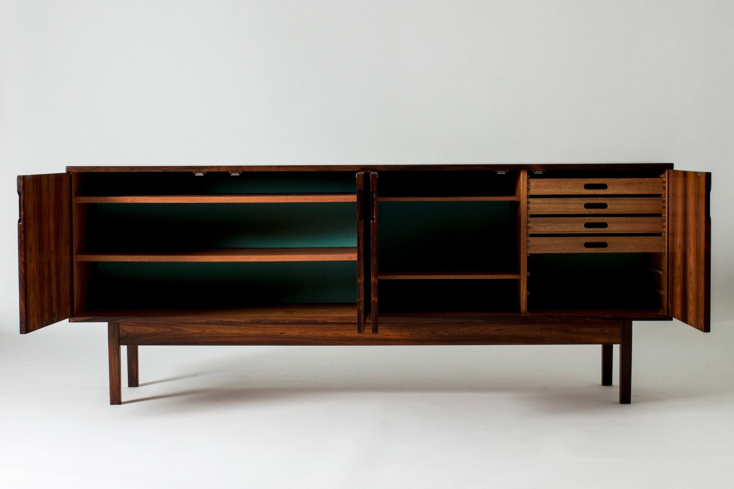 Danish Midcentury Rosewood and Brass Sideboard by Svend Langkilde, 1960s In Good Condition For Sale In Stockholm, SE