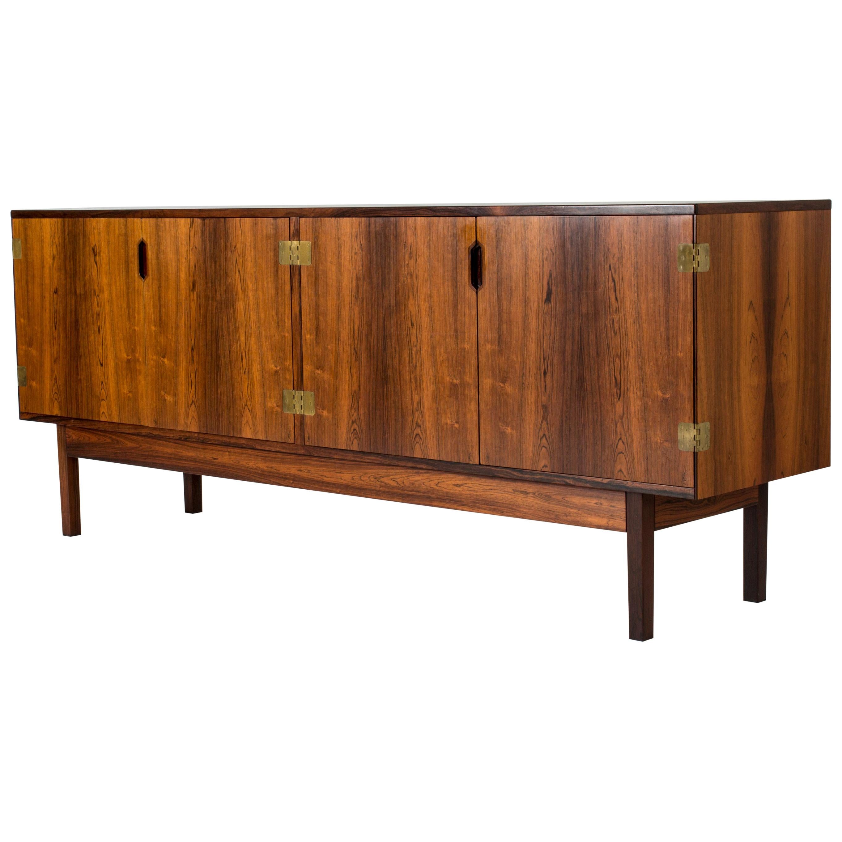 Danish Midcentury Rosewood and Brass Sideboard by Svend Langkilde, 1960s