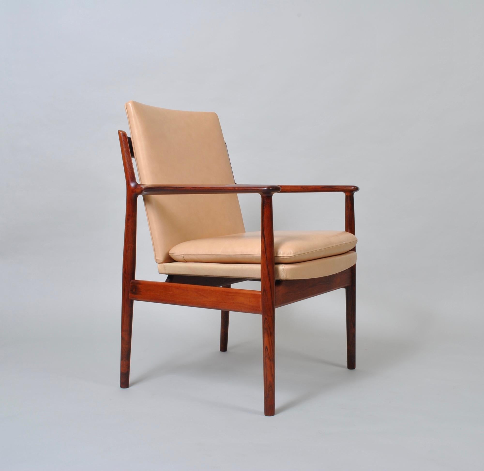 20th Century Danish Midcentury Rosewood Armchair by Arne Vodder