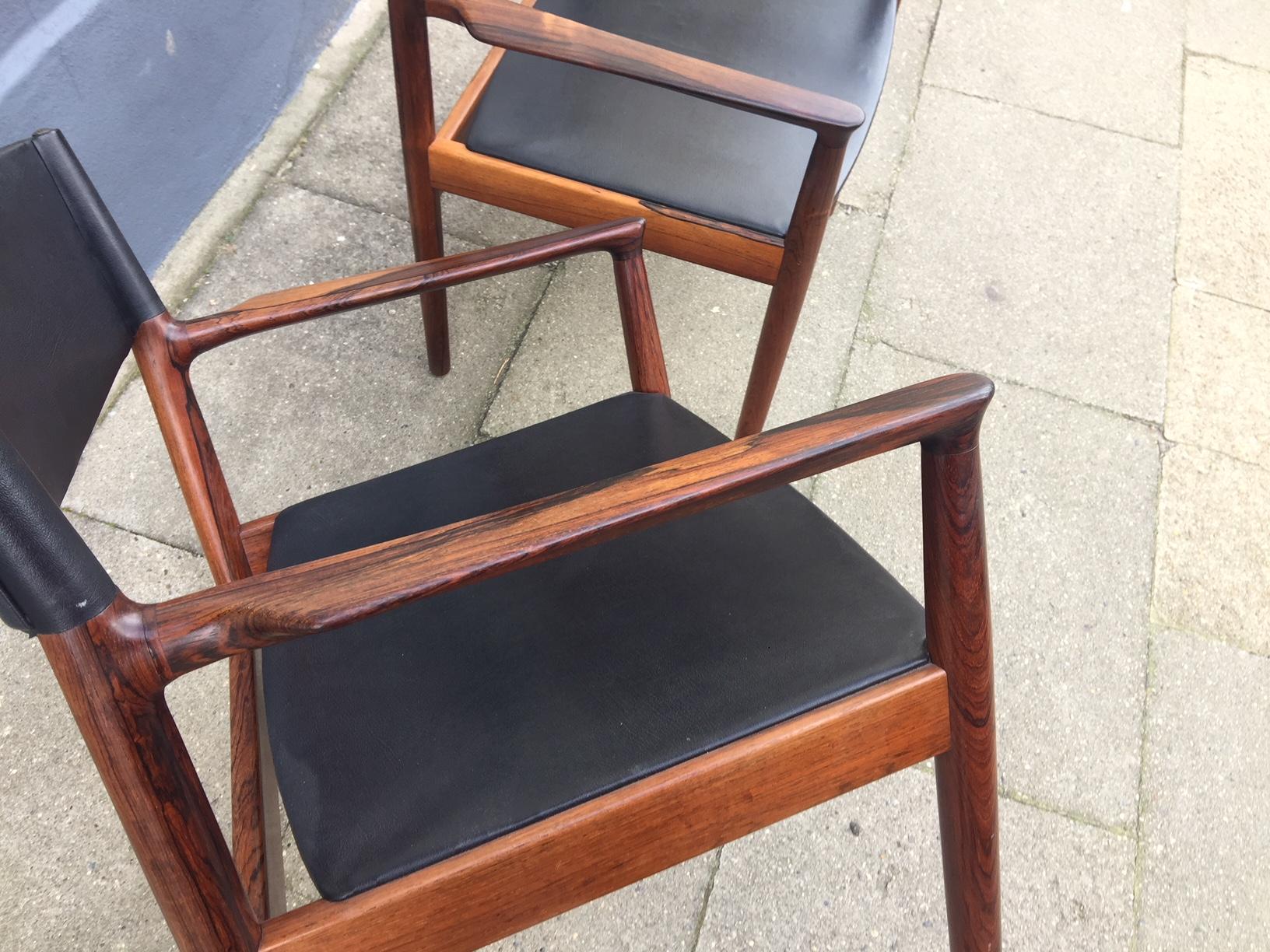 Danish Midcentury Rosewood Armchairs 'Erika' by Erik Wørts for Vamo, 1960s In Good Condition In Esbjerg, DK