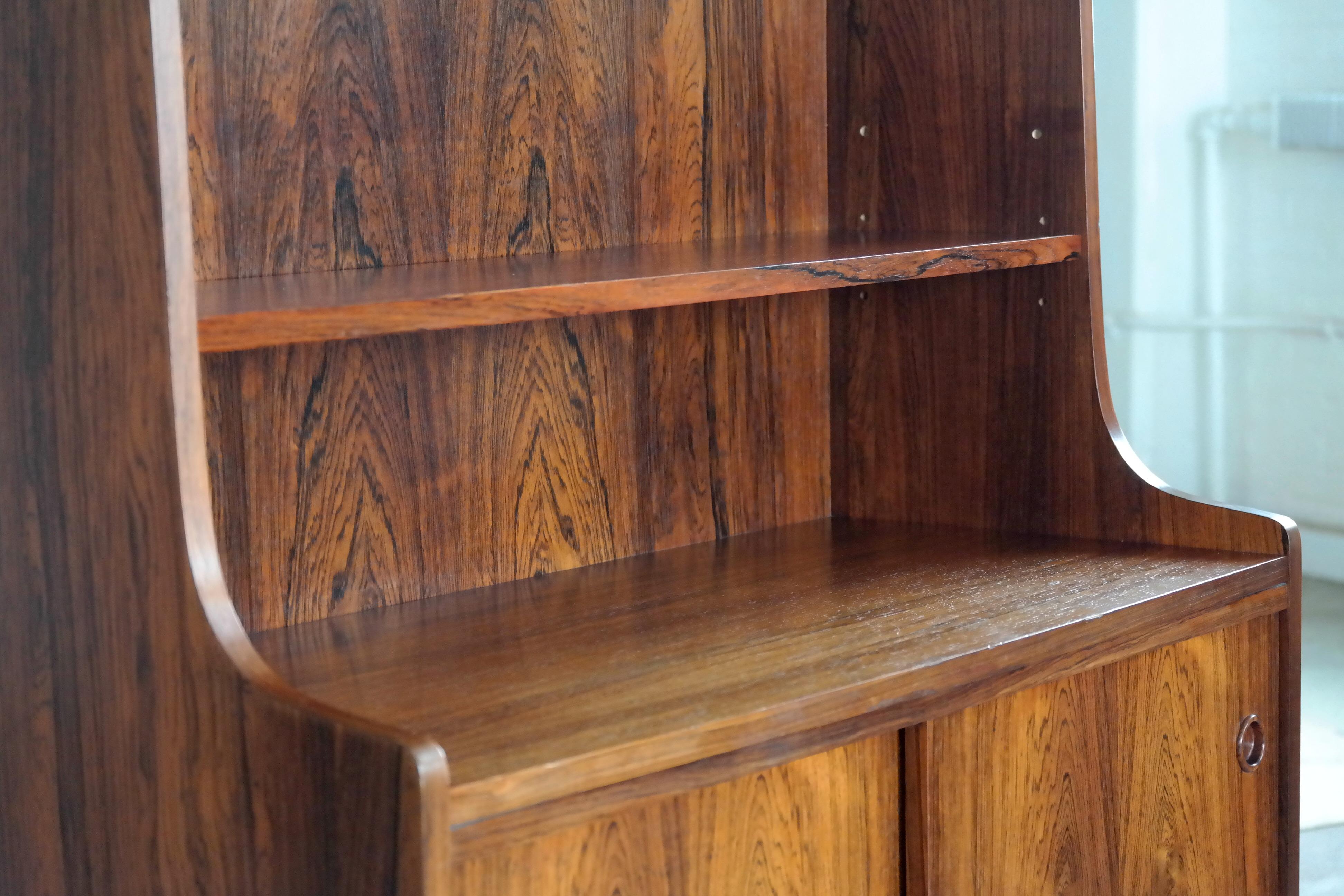 Danish Midcentury Rosewood Bookcase by Johannes Sorth for Bornholm's Mobler In Good Condition In Bridgeport, CT