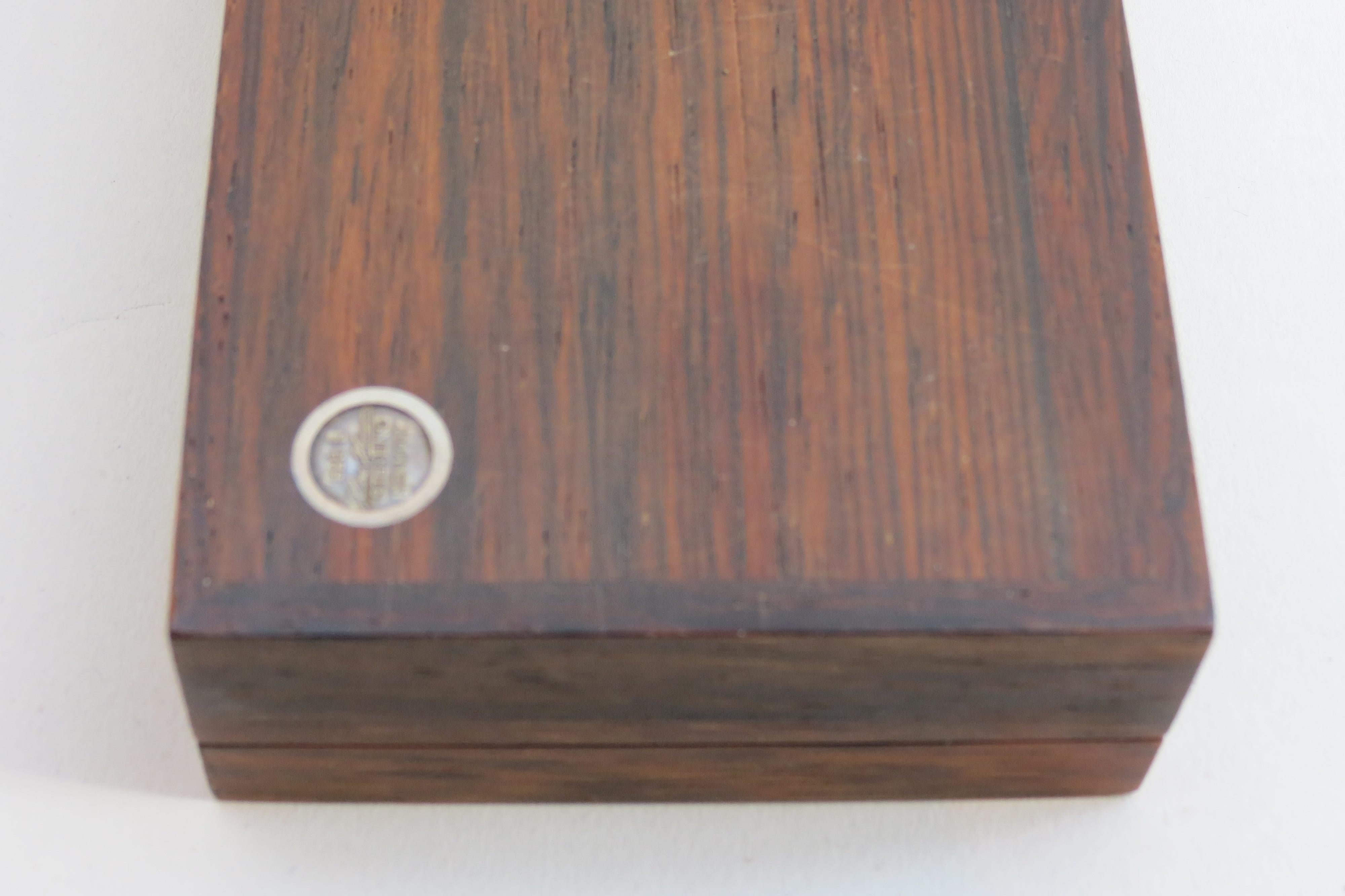 Danish Midcentury Rosewood Box by Hans Hansen with Silver Inlay In Good Condition In Stow on the Wold, GB
