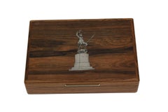 Danish Midcentury Rosewood Box with Silver Inlays, Battle of Fredericia, 1849