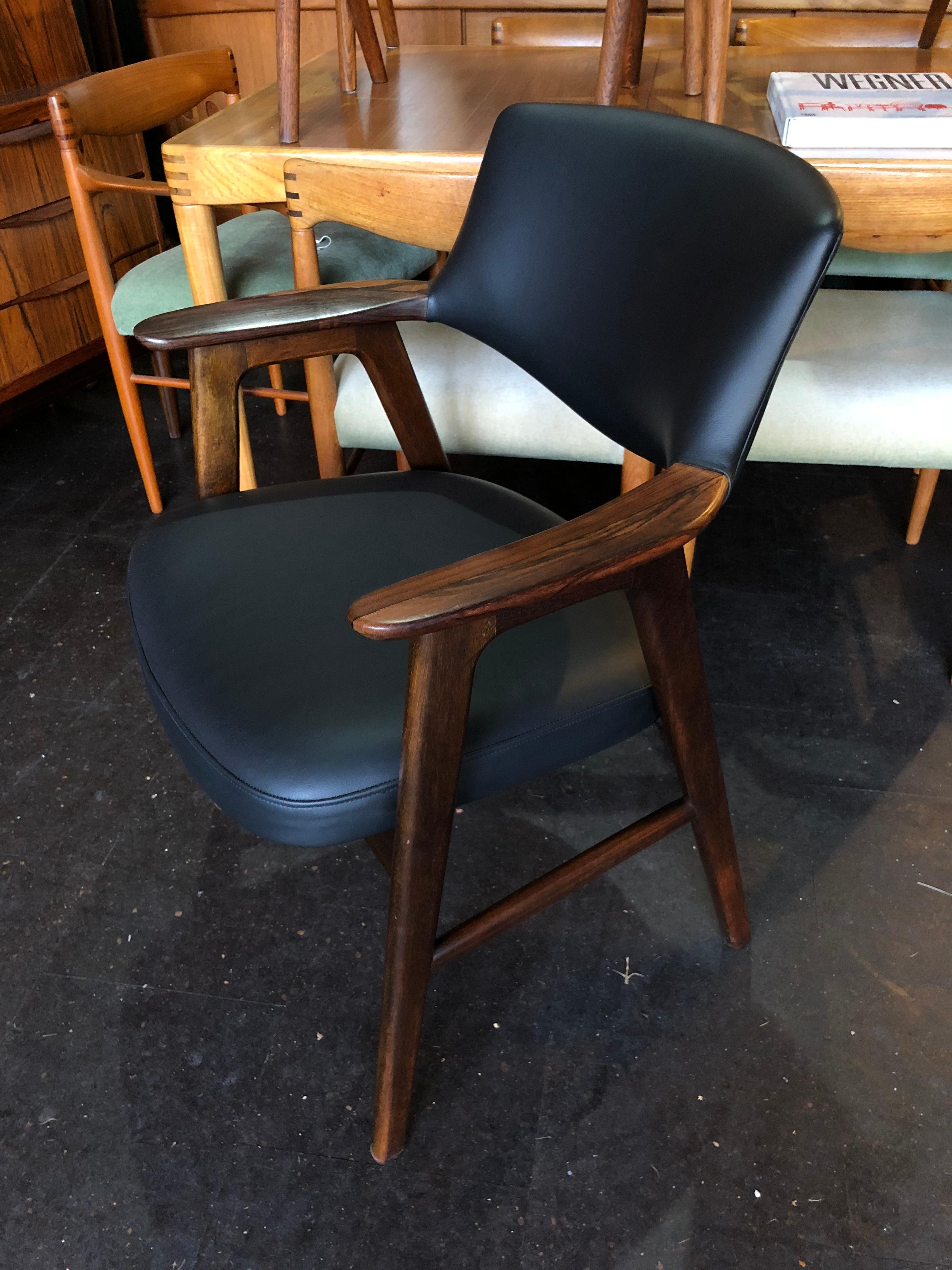 20th Century Danish Midcentury Rosewood Chairs, Erik Kirkegaard, 6 available.