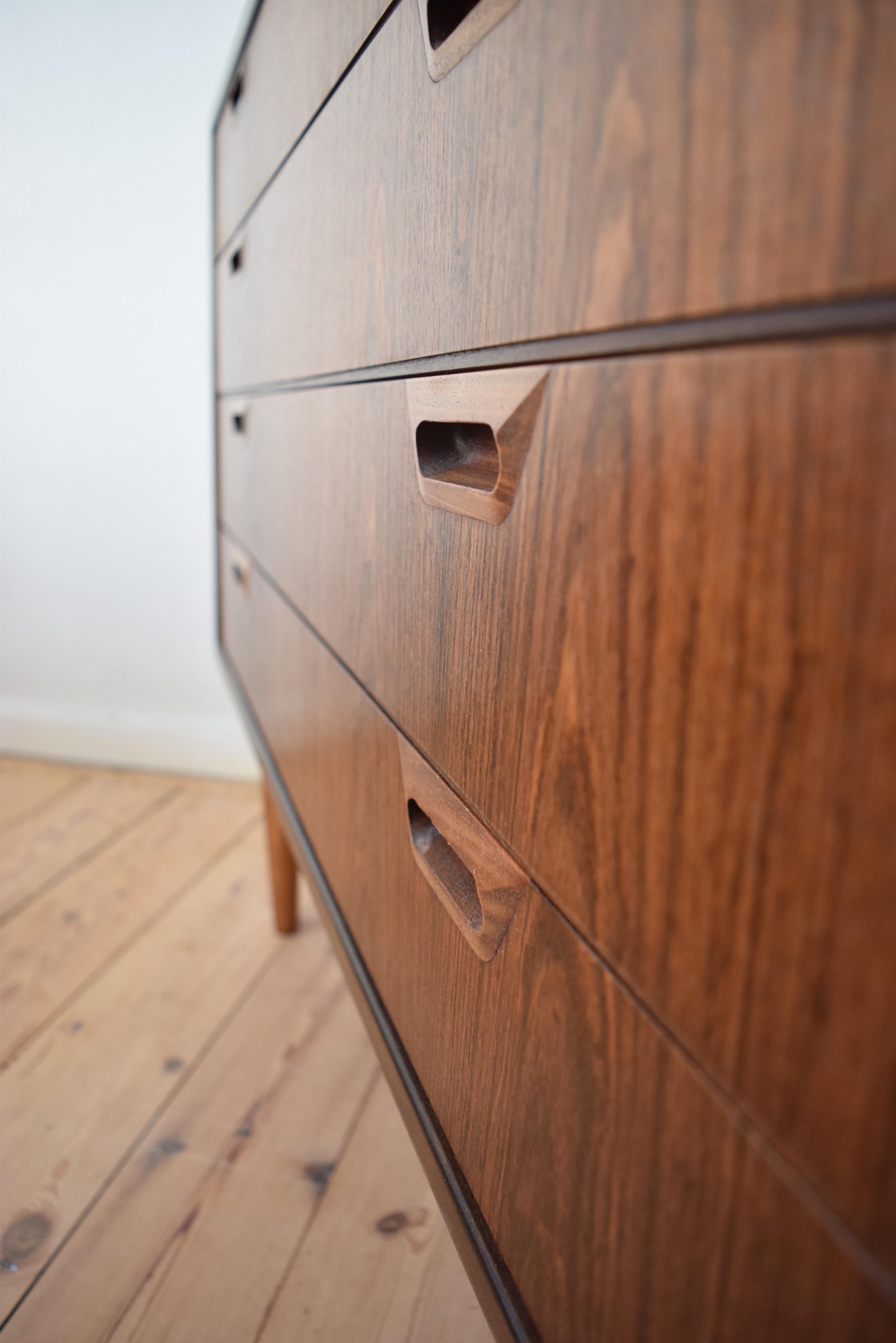 Danish Midcentury Rosewood Chest of Drawers, 1960s For Sale 7