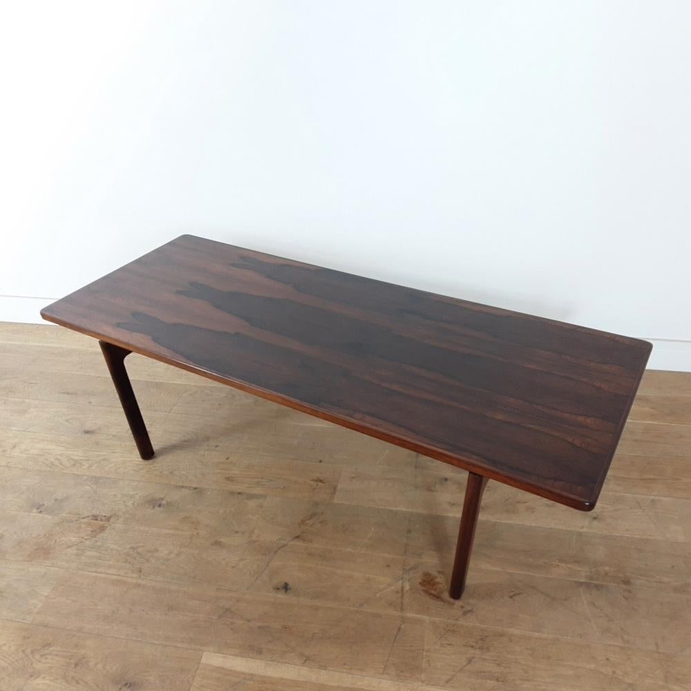 A Danish Mid-Century Modern design coffee table made in Brazilian rosewood.