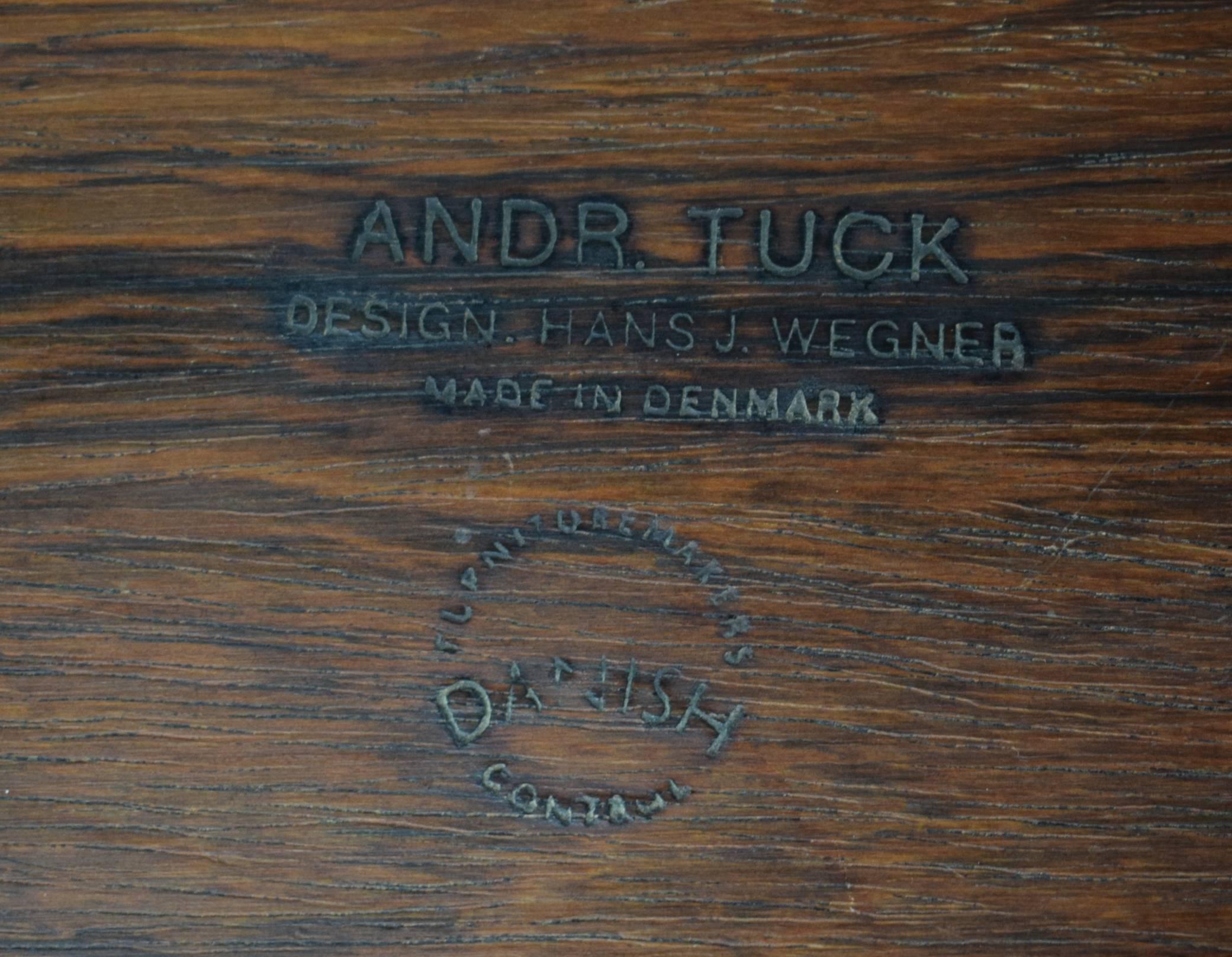 Danish Midcentury Rosewood Coffee Table, Hans J. Wegner, Model AT12 Andreas Tuck For Sale 3