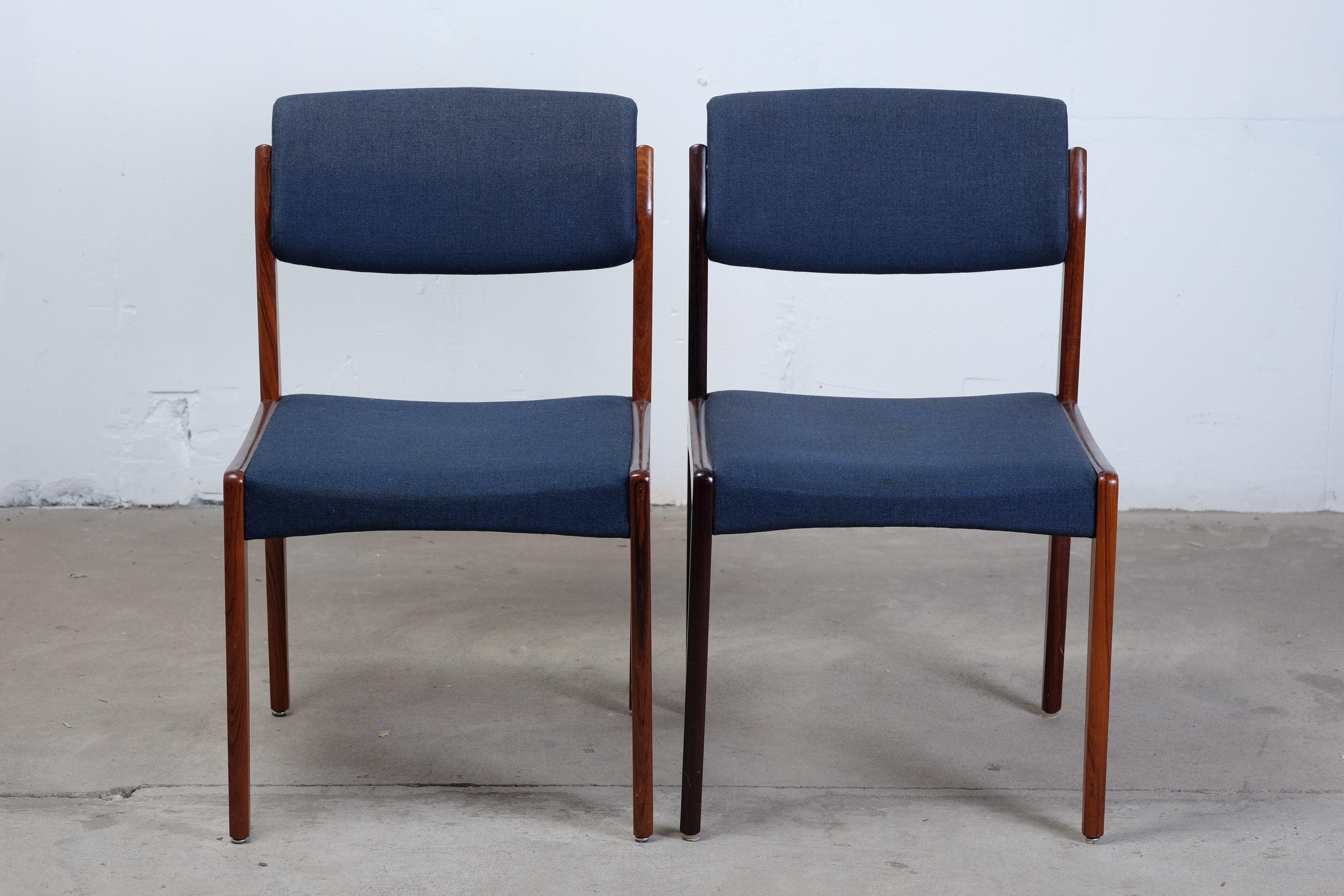 Mid-Century Modern Danish Midcentury Rosewood Dining Chairs by H.W. Klein for Bramin, Set of 4