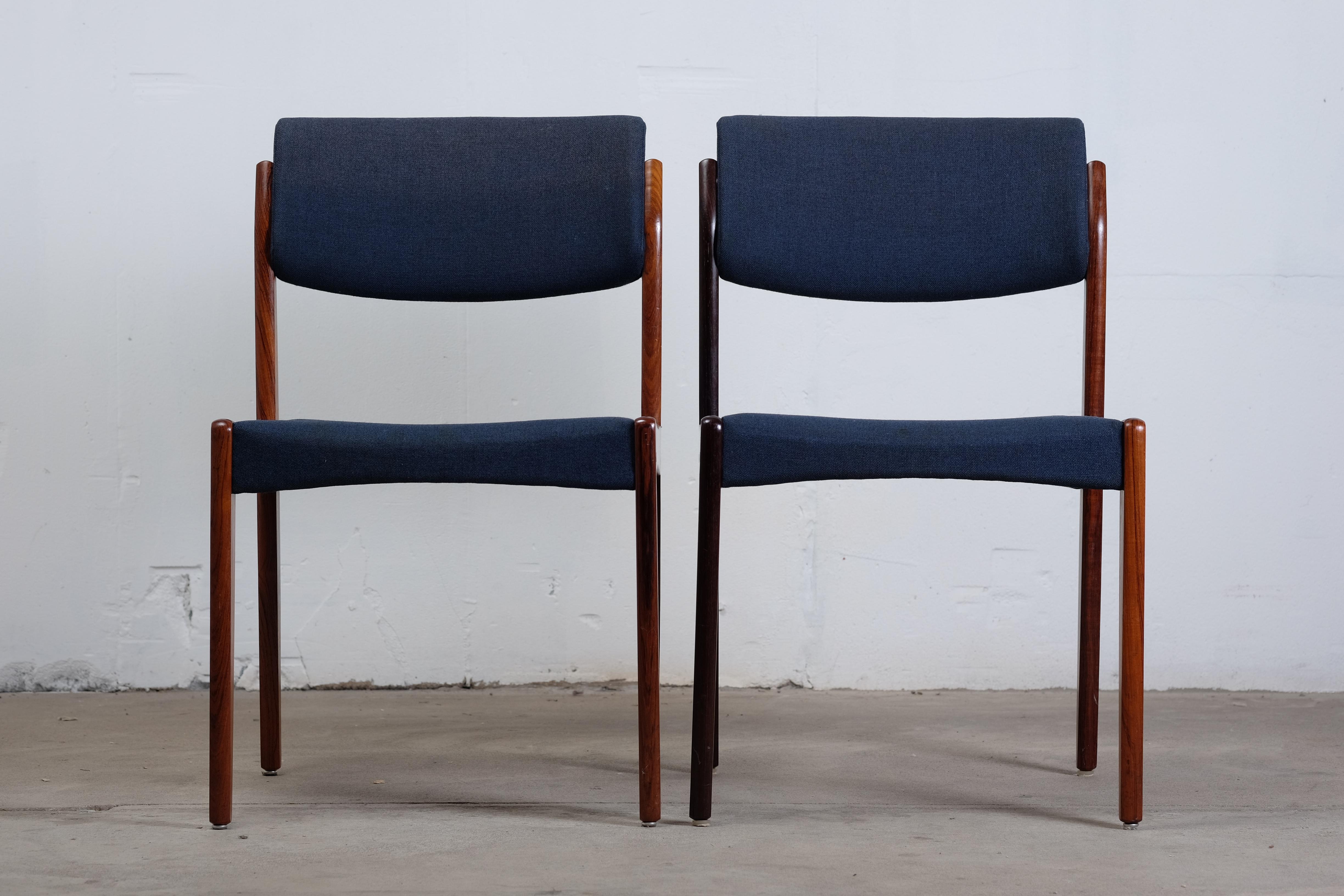 Danish Midcentury Rosewood Dining Chairs by H.W. Klein for Bramin, Set of 4 In Good Condition In Middelfart, Fyn