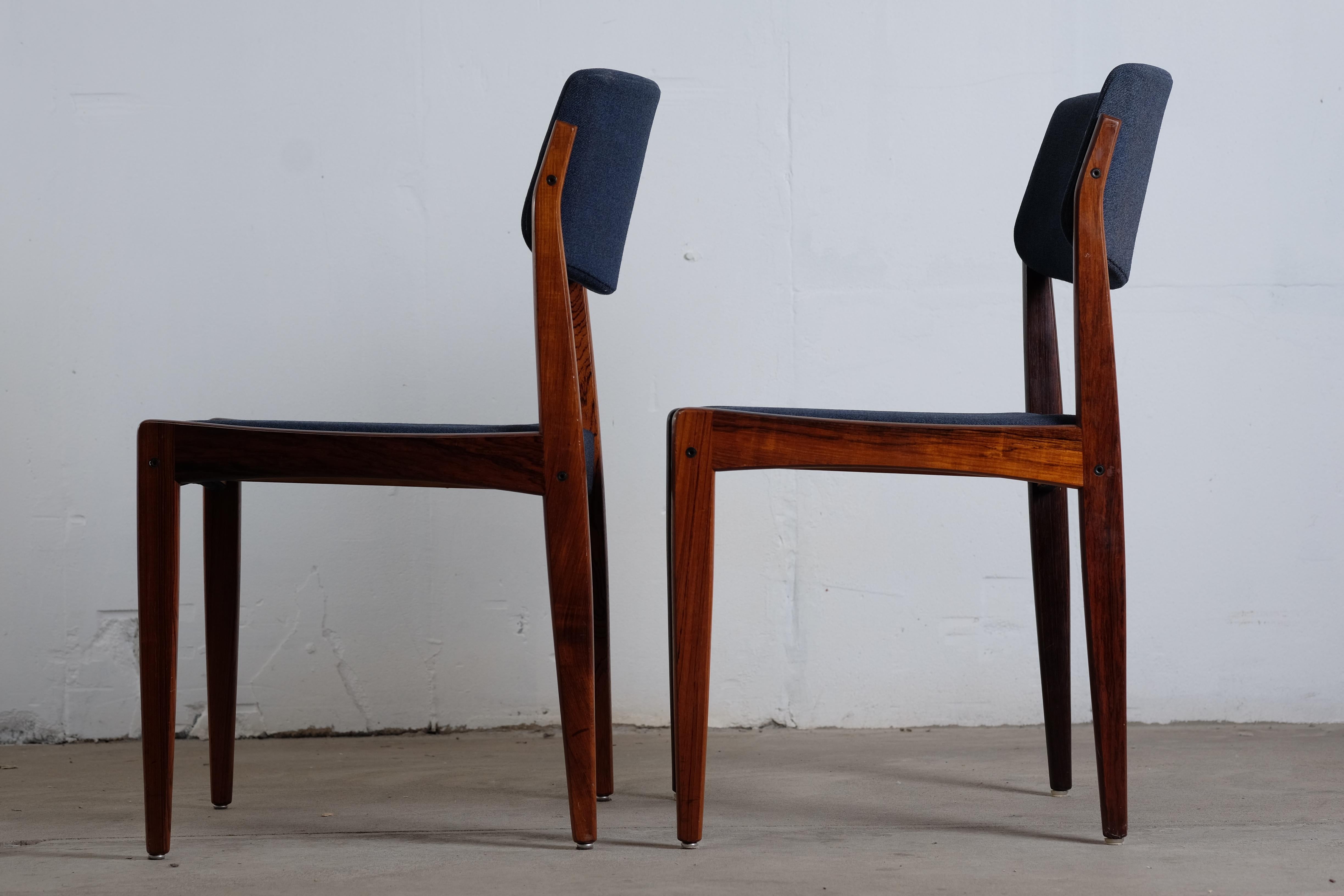 Mid-20th Century Danish Midcentury Rosewood Dining Chairs by H.W. Klein for Bramin, Set of 4