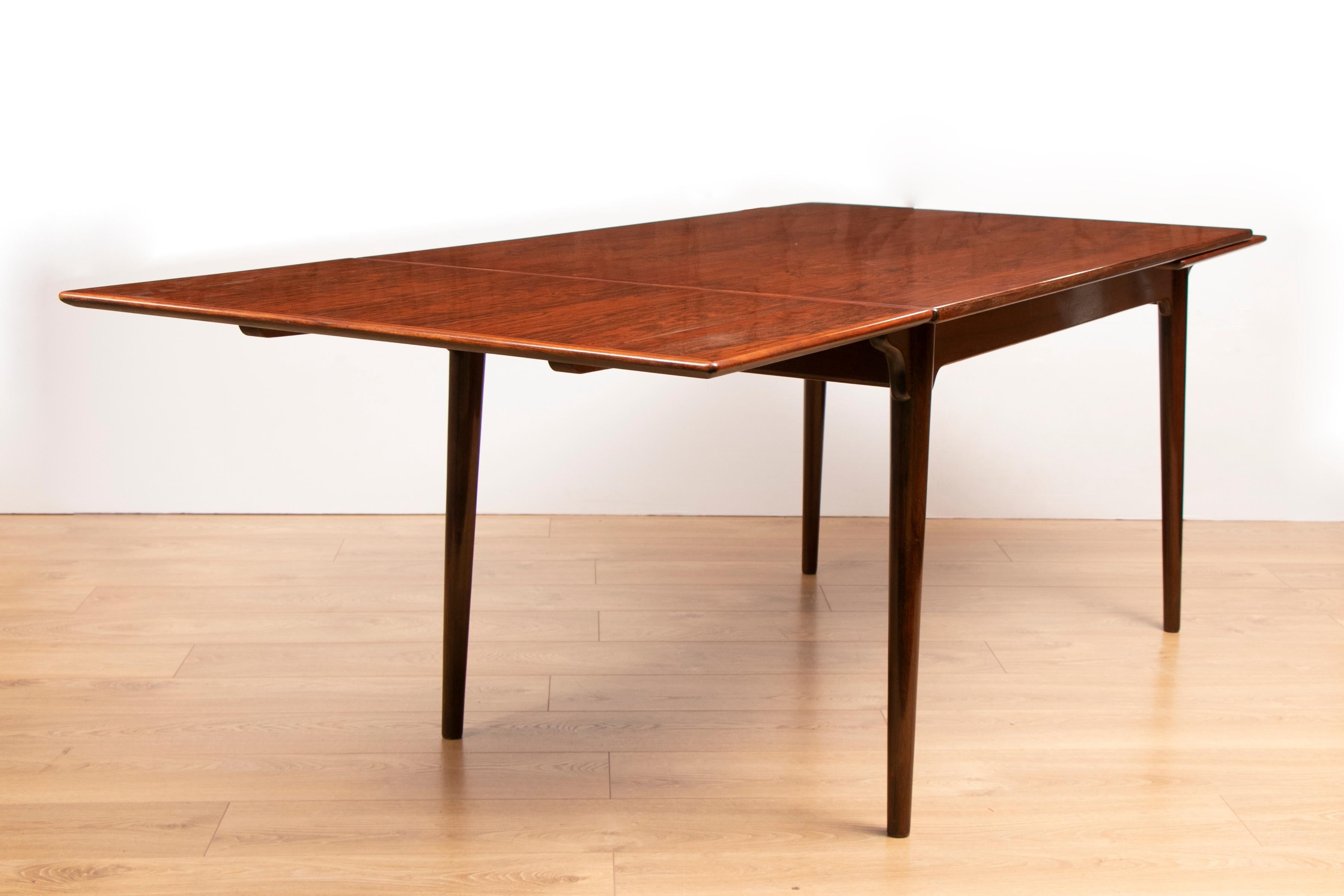 Veneer Danish Midcentury Rosewood Extendable Dining Table by Gunni Omann Model 54