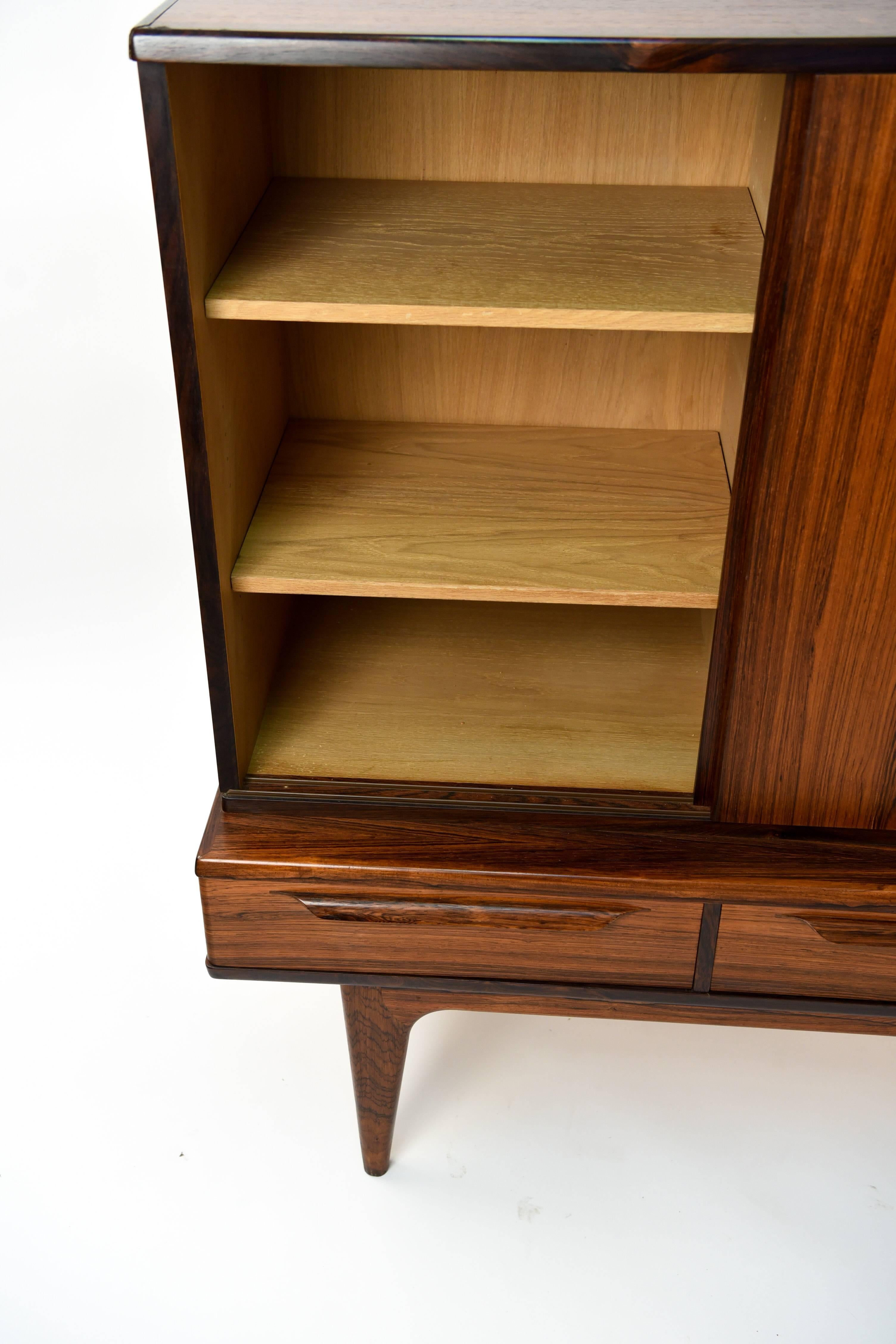 Danish Midcentury Rosewood Highboard or Sideboard Cabinet 4
