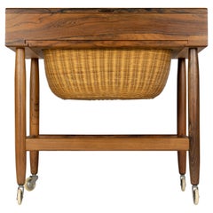 Danish Midcentury Rosewood Sewing Table by Ejvind Johansson, 1960s