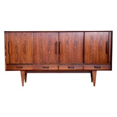 Danish Midcentury Rosewood Sideboard with Built-In Rosewood Bar