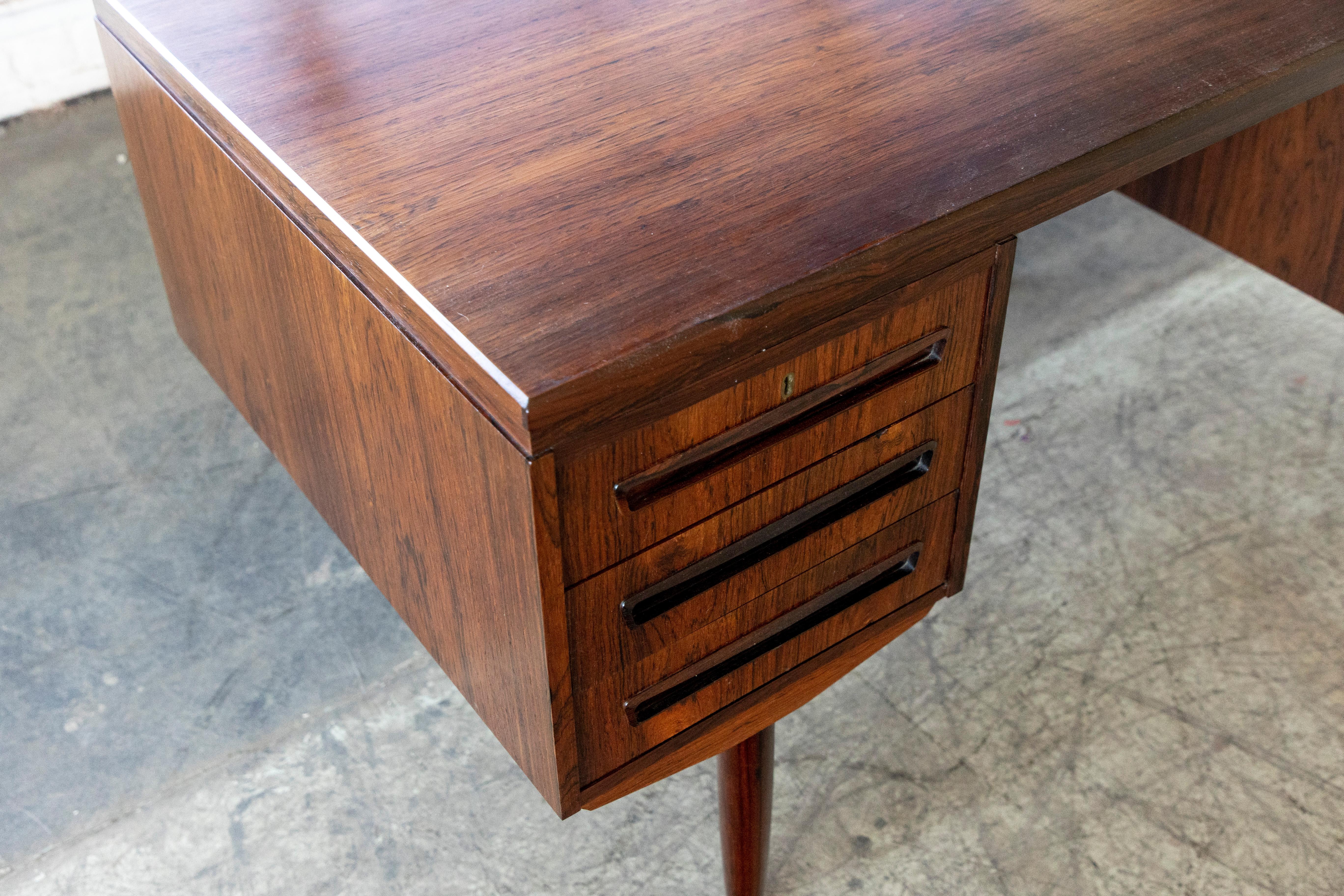Mid-20th Century Danish Mid-Century Rosewood Small Executive Desk by J. Svenstrup 1960's