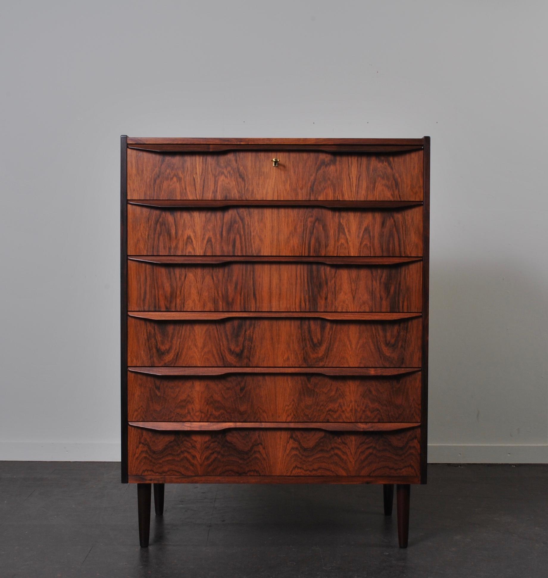 Mid-Century Modern Danish Midcentury Rosewood Tallboy, Chest of Drawers