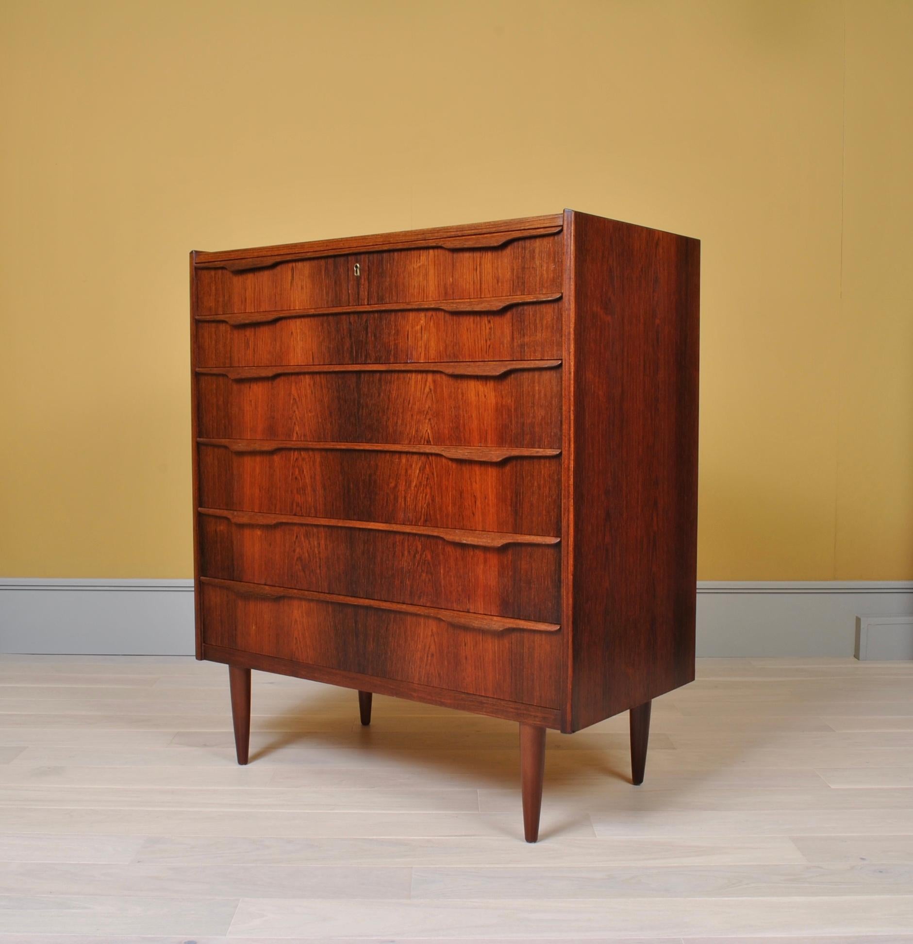Mid-Century Modern Danish Midcentury Rosewood Tallboy Chest of Drawers