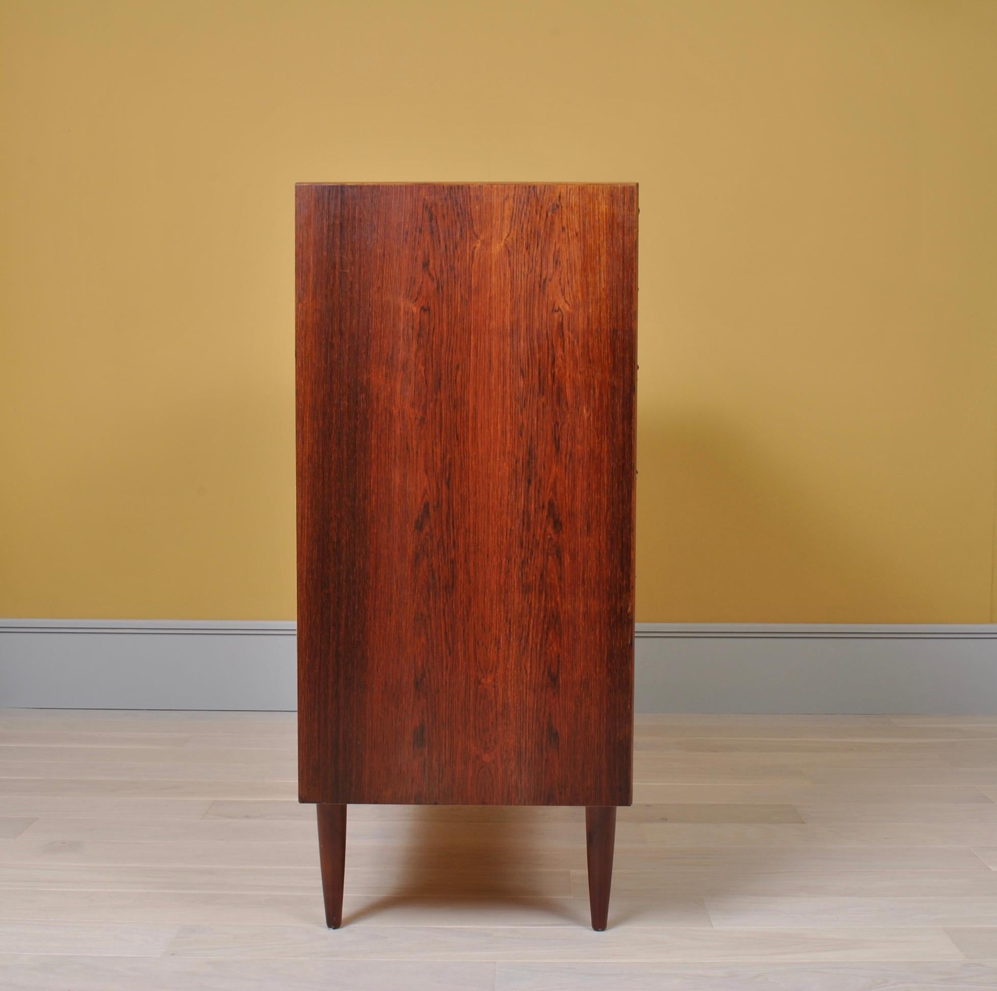 Danish Midcentury Rosewood Tallboy Chest of Drawers 1