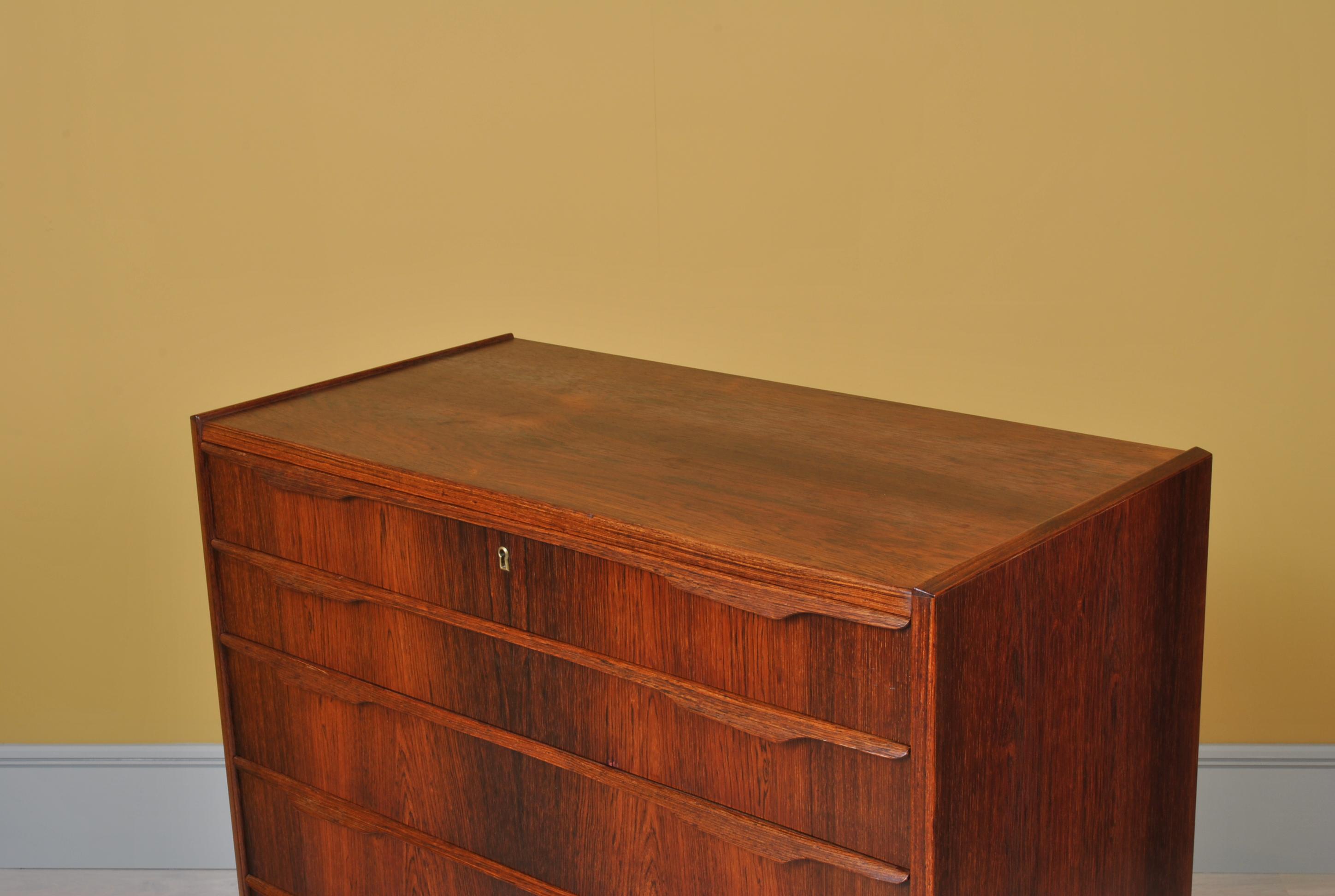 Danish Midcentury Rosewood Tallboy Chest of Drawers 2