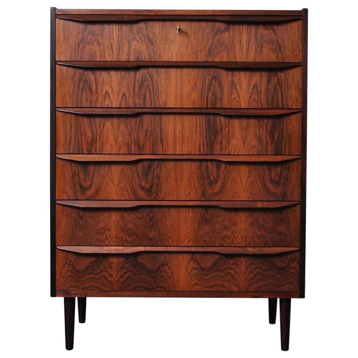 Danish Midcentury Rosewood Tallboy, Chest of Drawers