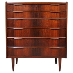 Danish Midcentury Rosewood Tallboy Chest of Drawers