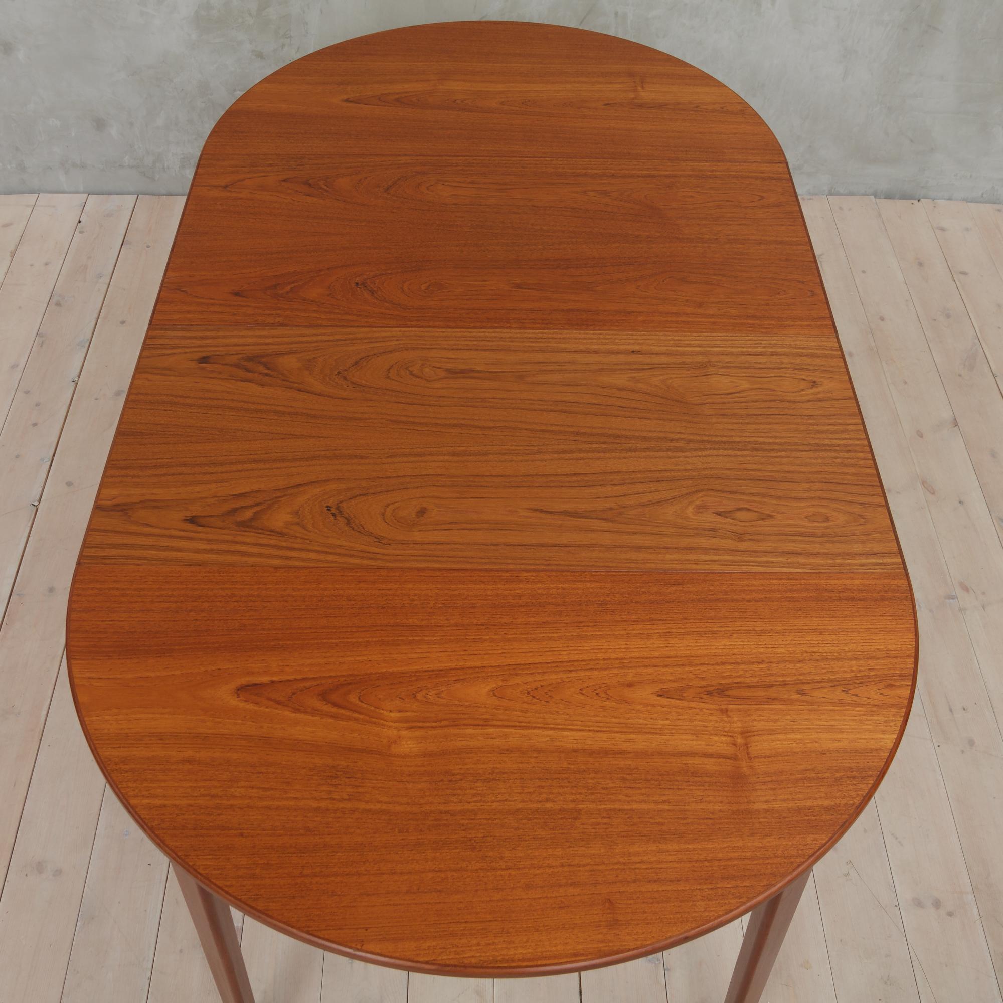 Danish Midcentury Round Teak Extension Table For Sale 1