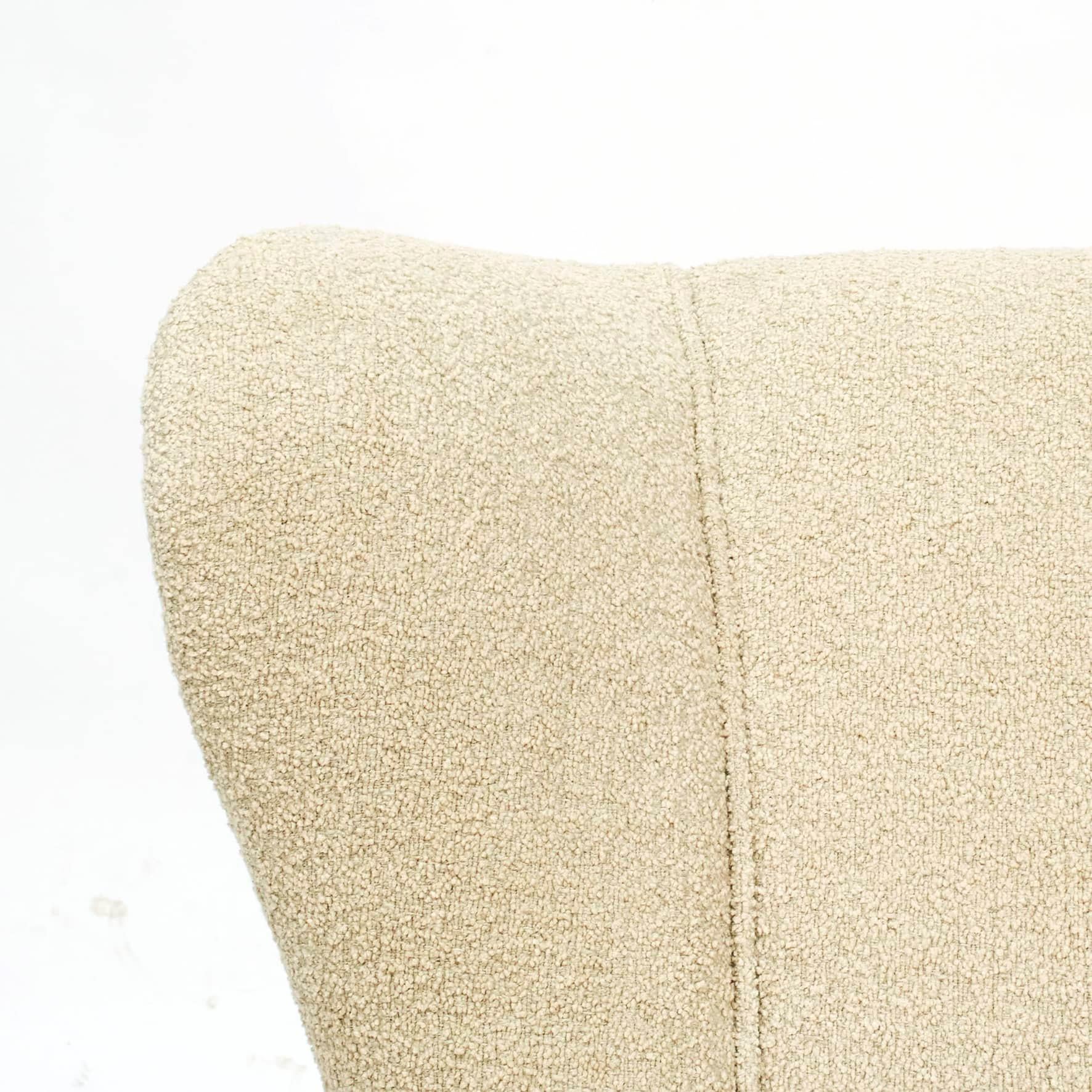 Fabric Danish Midcentury Sand Bouclé Lounge / Easy  Chair For Sale