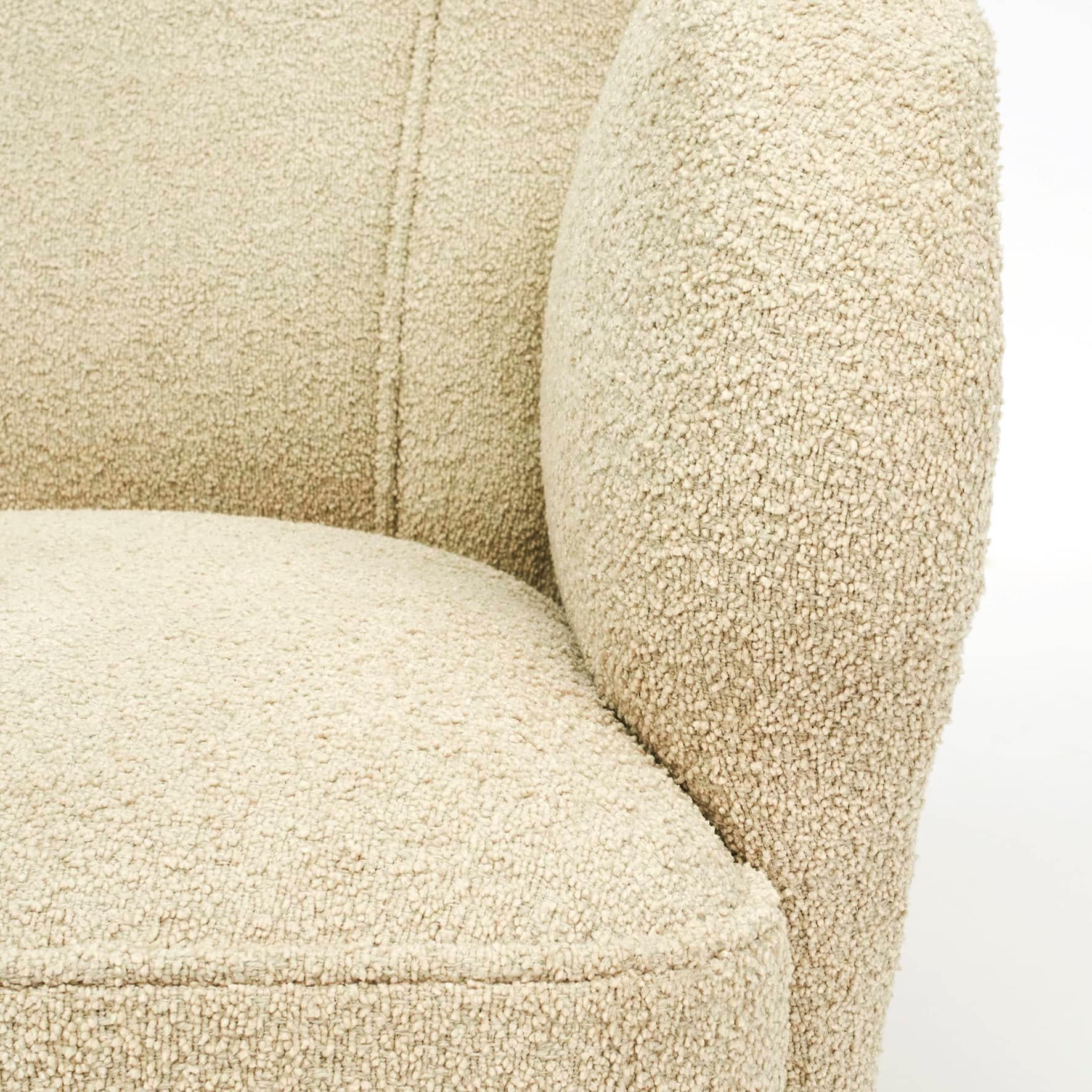 Danish Midcentury Sand Bouclé Lounge / Easy  Chair For Sale 1