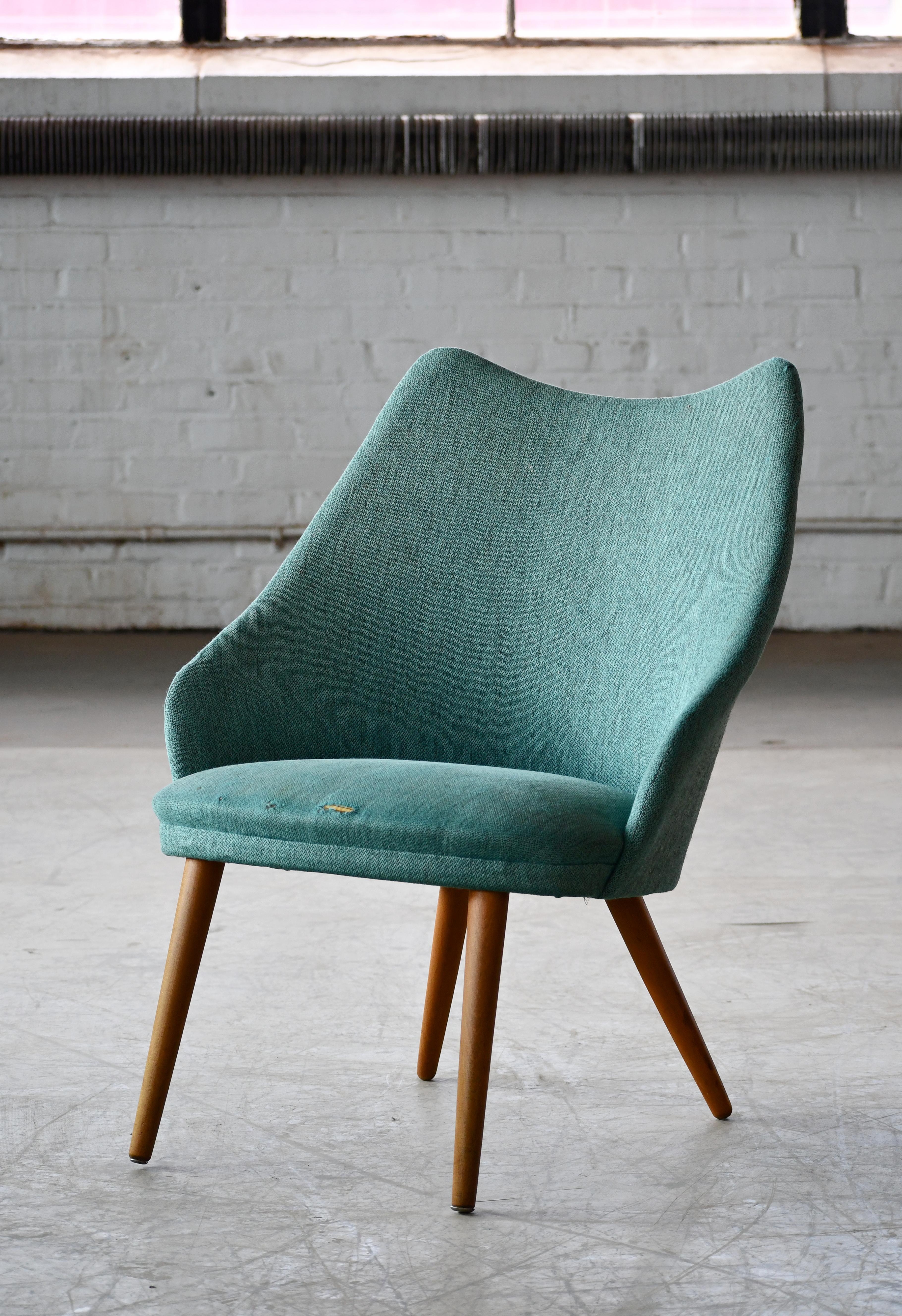 Scandinavian Modern Danish Midcentury Scoop Easy Chair ca. 1960  For Sale