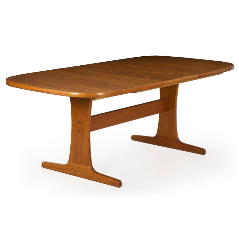 Danish Midcentury Set of Six Chairs and Trestle Dining ...